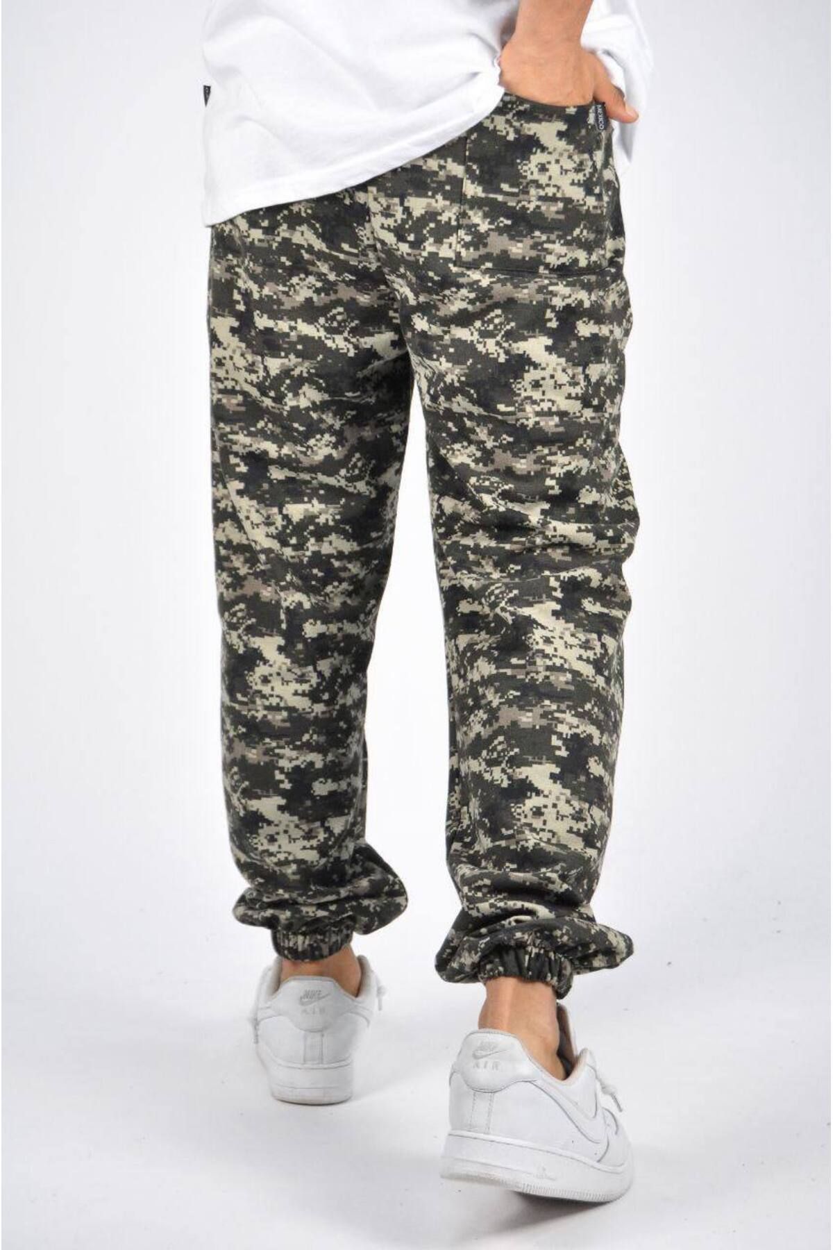 SUPERBLUE-Men's Camouflage Patterned Stretchy Khaki Jogger Pants 2