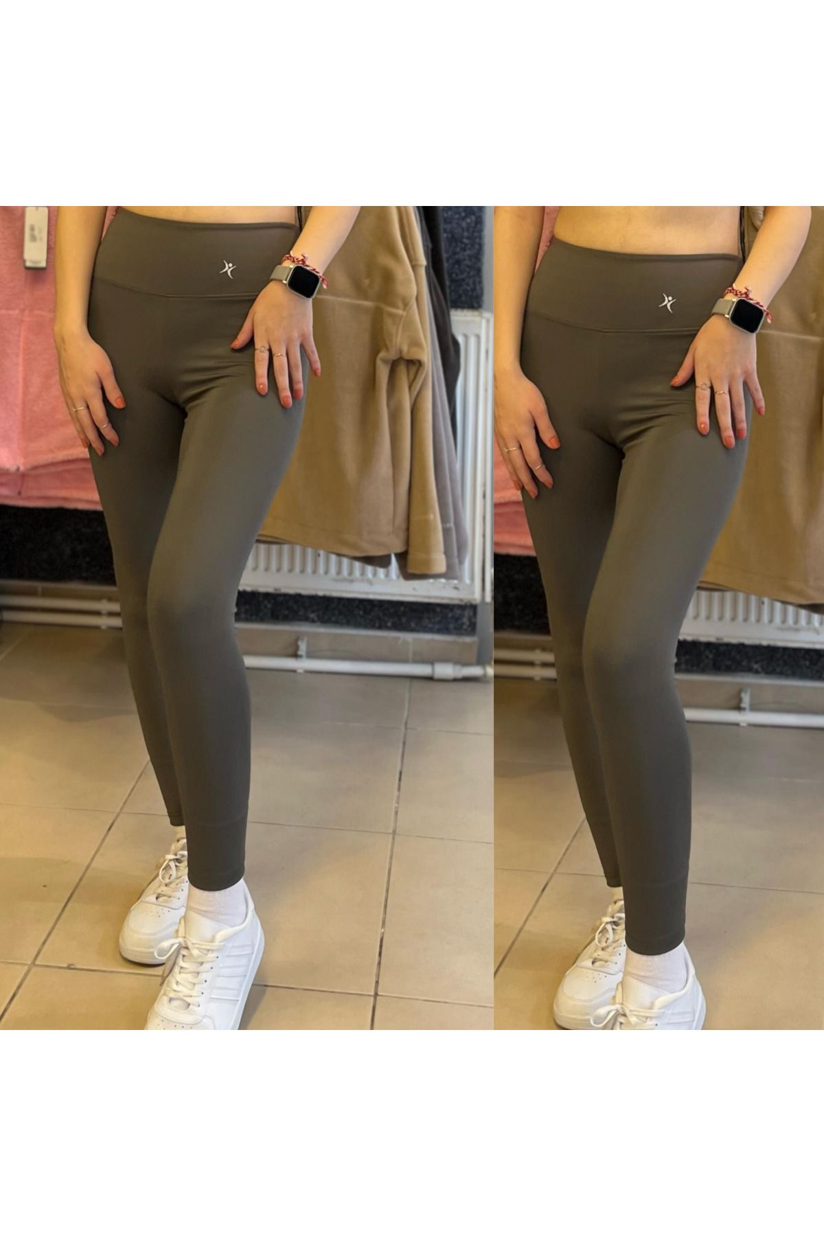 bumerangspor 2'Lİ FİTNESS UZUN POLYESTER TAYT SPOR FİTNESS TAYT HAKİ