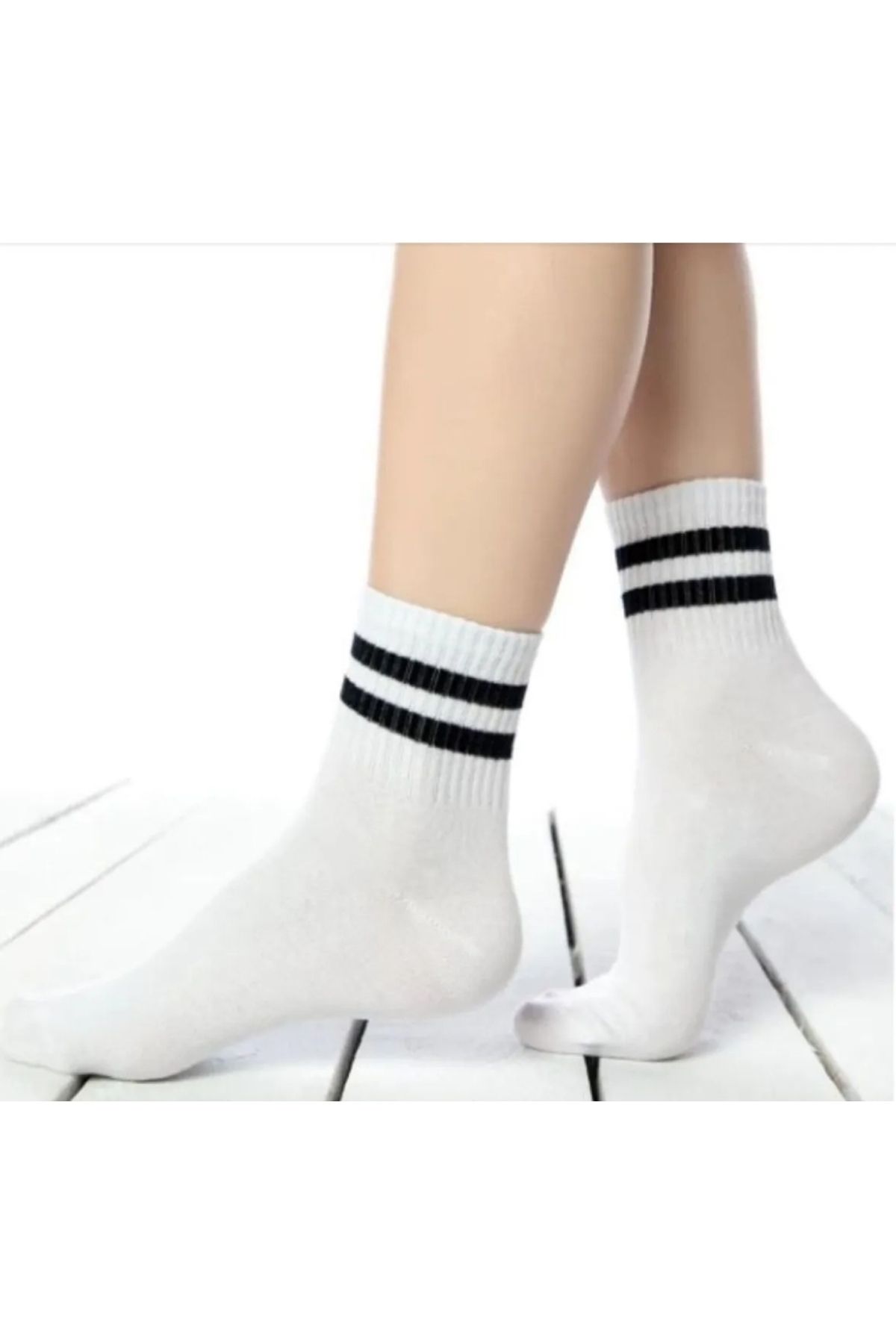 6 LI Çemberli Kadin Erkek Unisex Kolej Boy Çorap — görsel 2 · 3214836515481