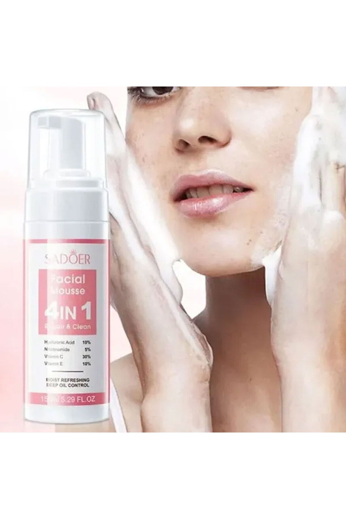 SADOER-4 In 1 Cleanser Deeping Remove Facial Multi-Action Cleansing Foam Mousse 2