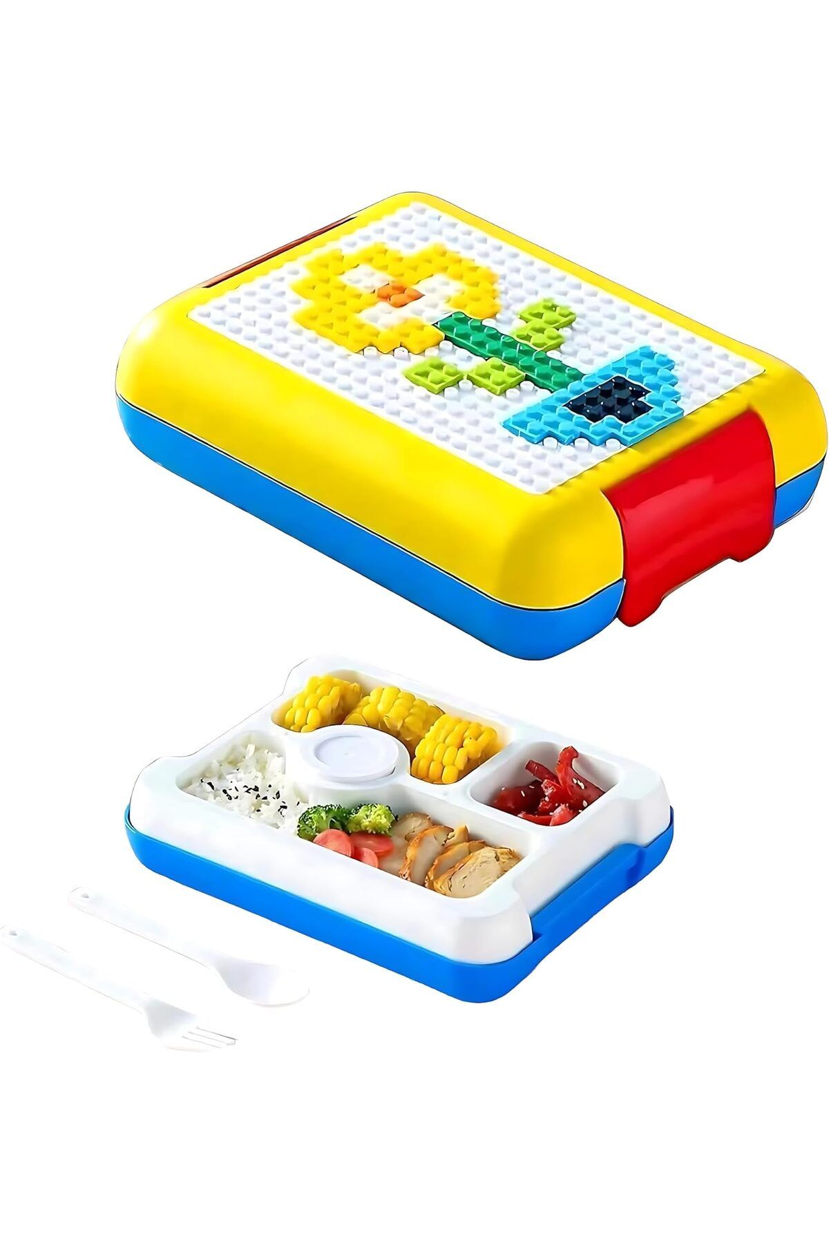 style iconic-Bento Lunch Box Plastic - Leak-Proof, 4 Compartments, Perfect Portion Sizes for Ages 3-10, 1