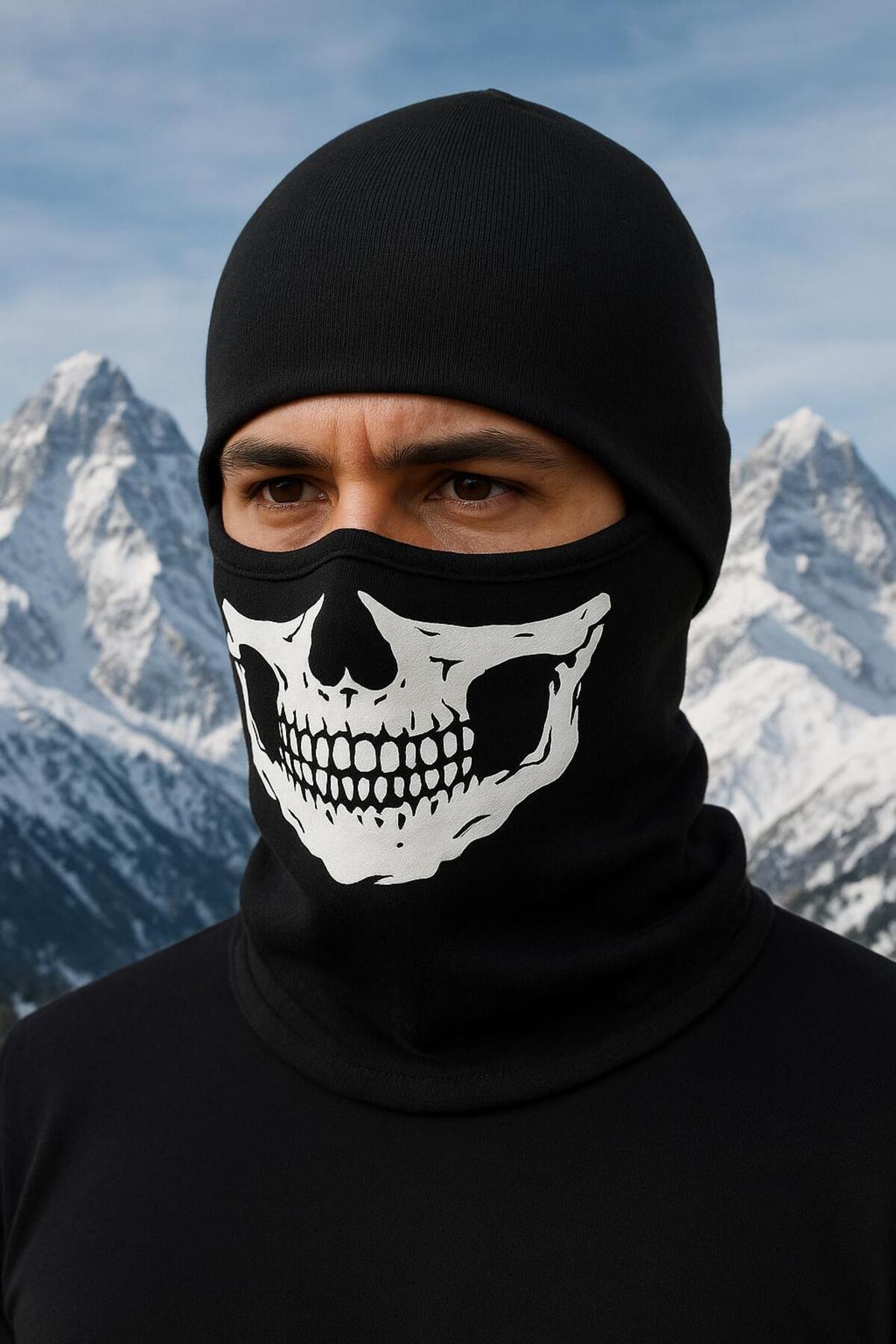 Universal Termal Baskılı Kar Yüz Maskesi Rüzgar geçirmez Bayan Erkek Balaklava kask içi