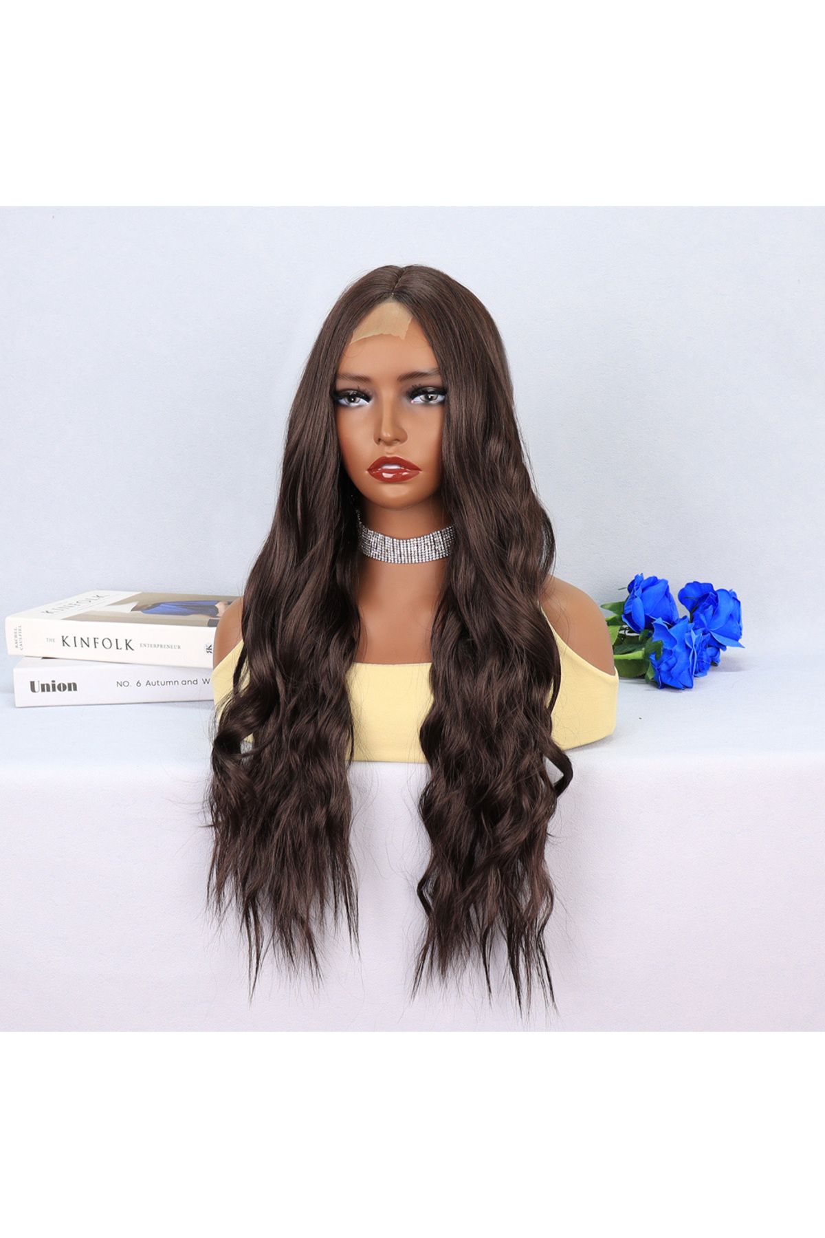 doremodam-Dark Auburn Wavy Long Tulle Wig - 582386 -1453 3