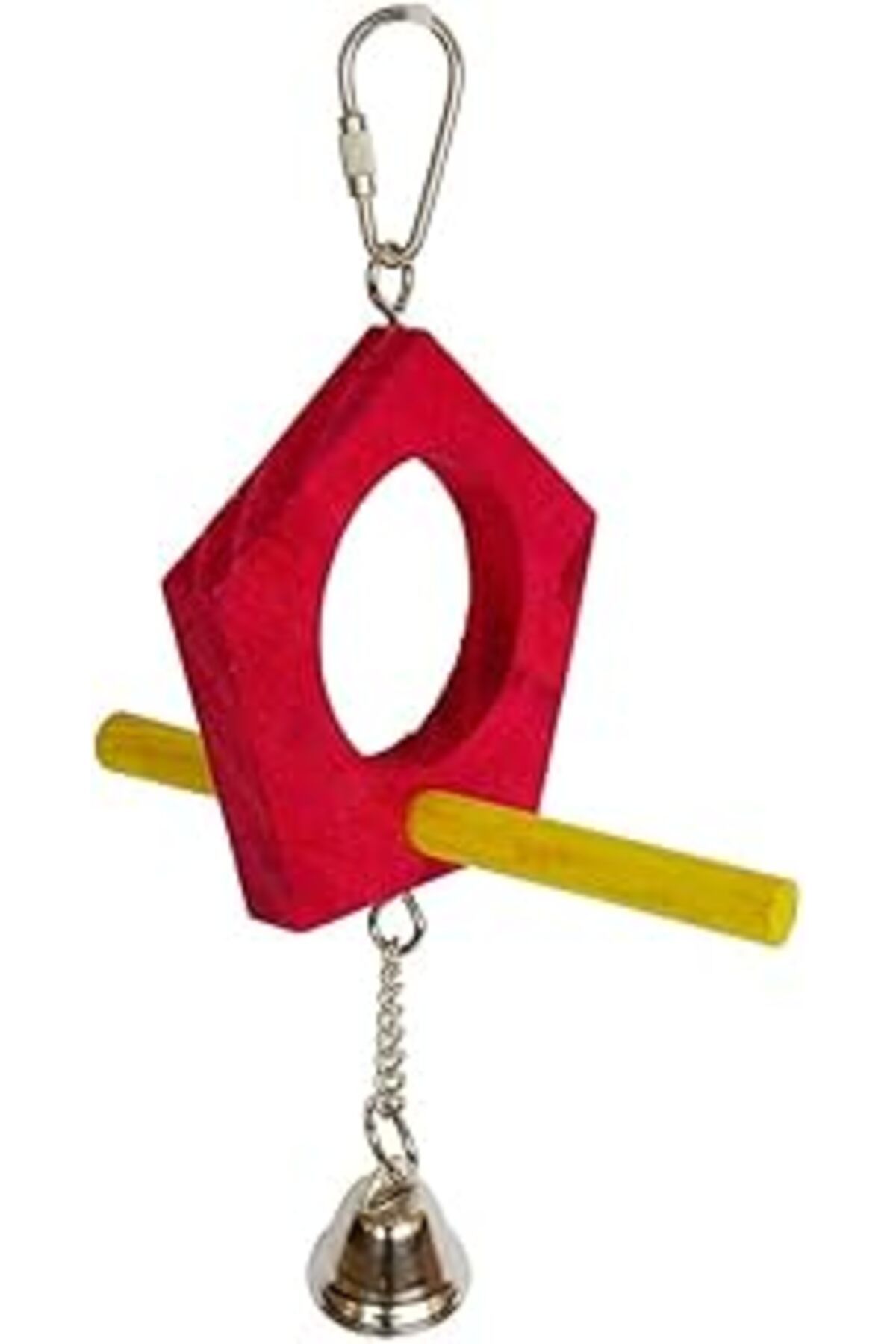 robotrend Beeztees Eastland Çıngıraklı Kuşlar İçin Ahşap Tünek, Kırmızı, 22 Cm