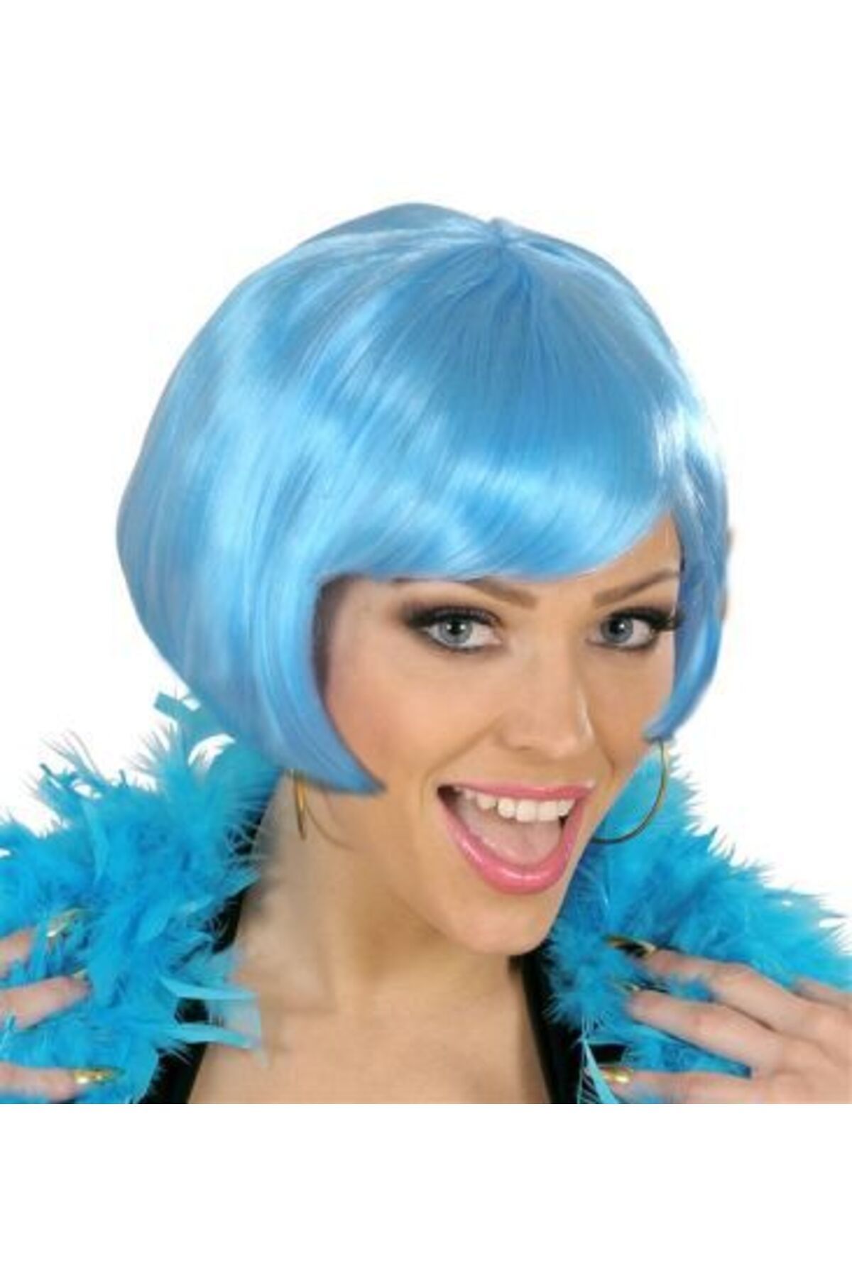 Modafiks-Turquoise Color Party Wig Blunt Hair (5122) 2
