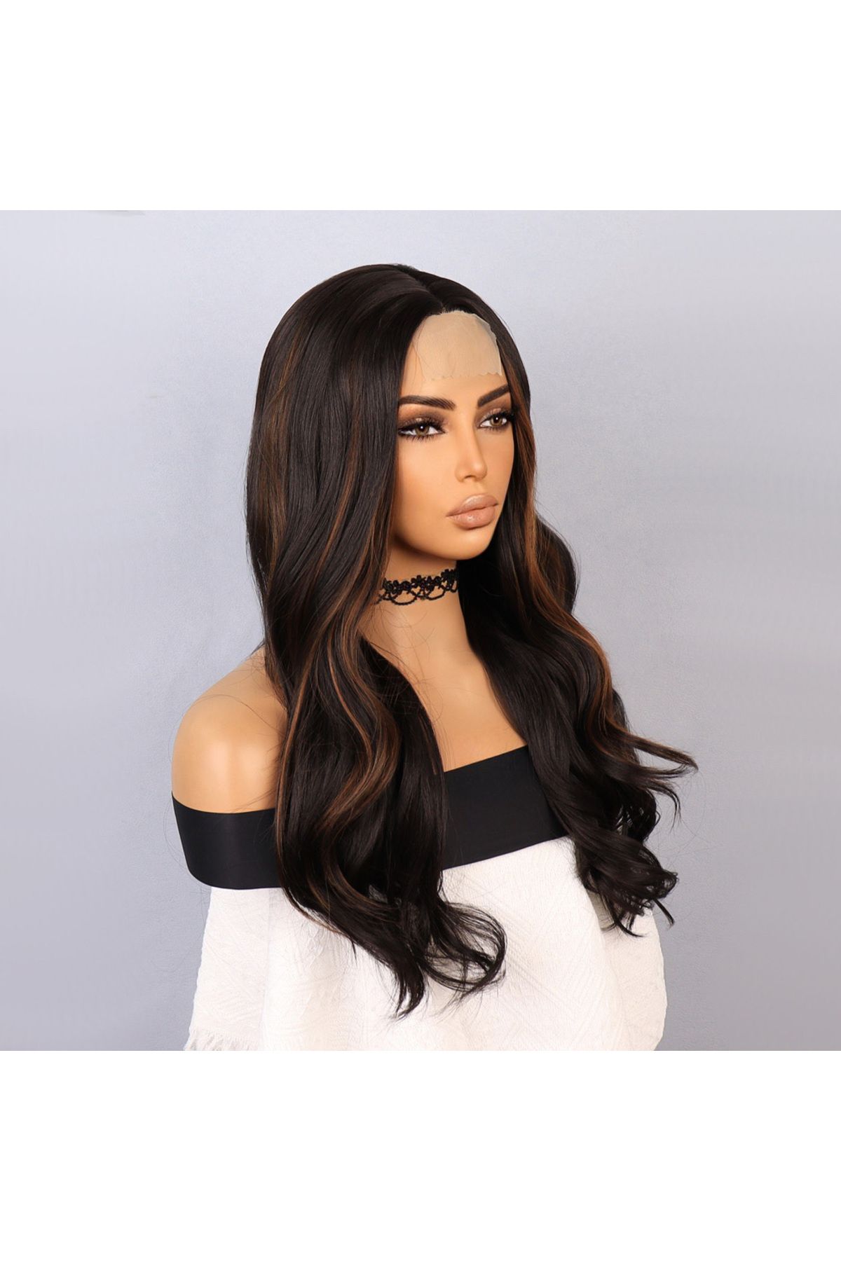 doremodam-Brown Caramel Sparkling Tulle Wig - 582379 -1453 2