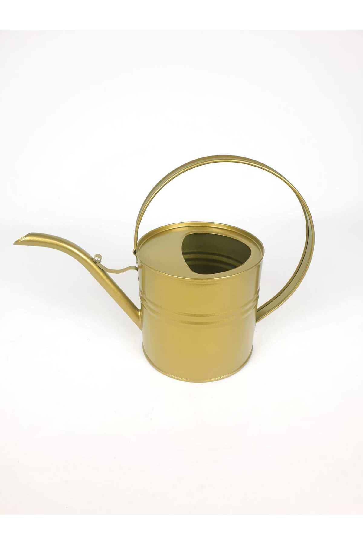 Desen Dekorasyon Çiçek Sulama Kabı Metal Sulak 1 Litre Gold