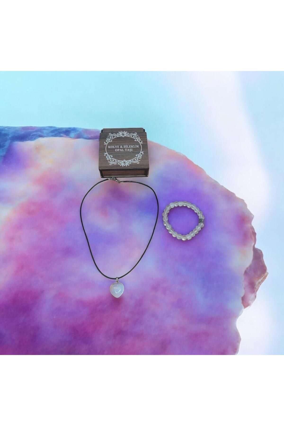 Mithril-Club Natural Opal Stone Bracelet and Necklace Set 1