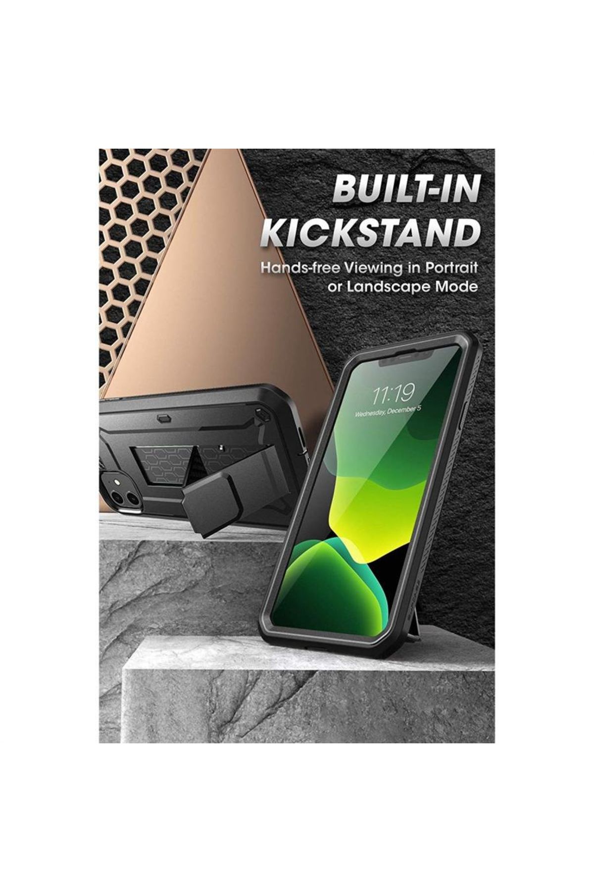 Supcase-iPhone 11 Case, Supcase Unicorn Beetle Pro, Black 5