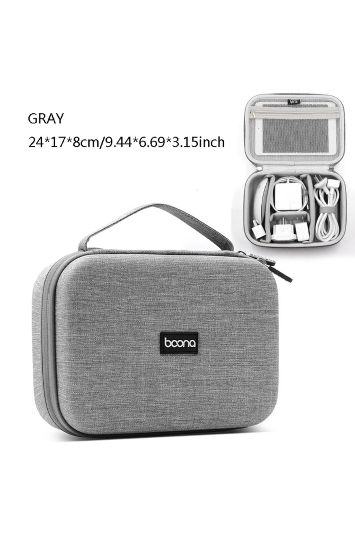 Choice-Gray Cable Storage Bag Data Organizer For Notebook Power Bank Charger U Disk Earphones Electronic Ac 1