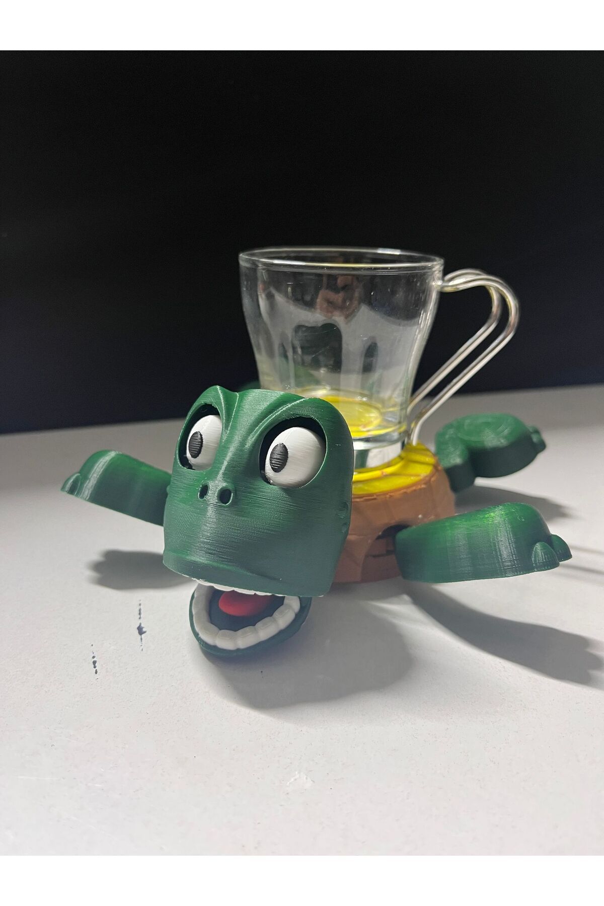 3DRoboMODA Sevimli Kaplumbağa Şeklinde 3D Tasarım Bardak Altlığı | Eğlenceli Dekoratif Bardaklık