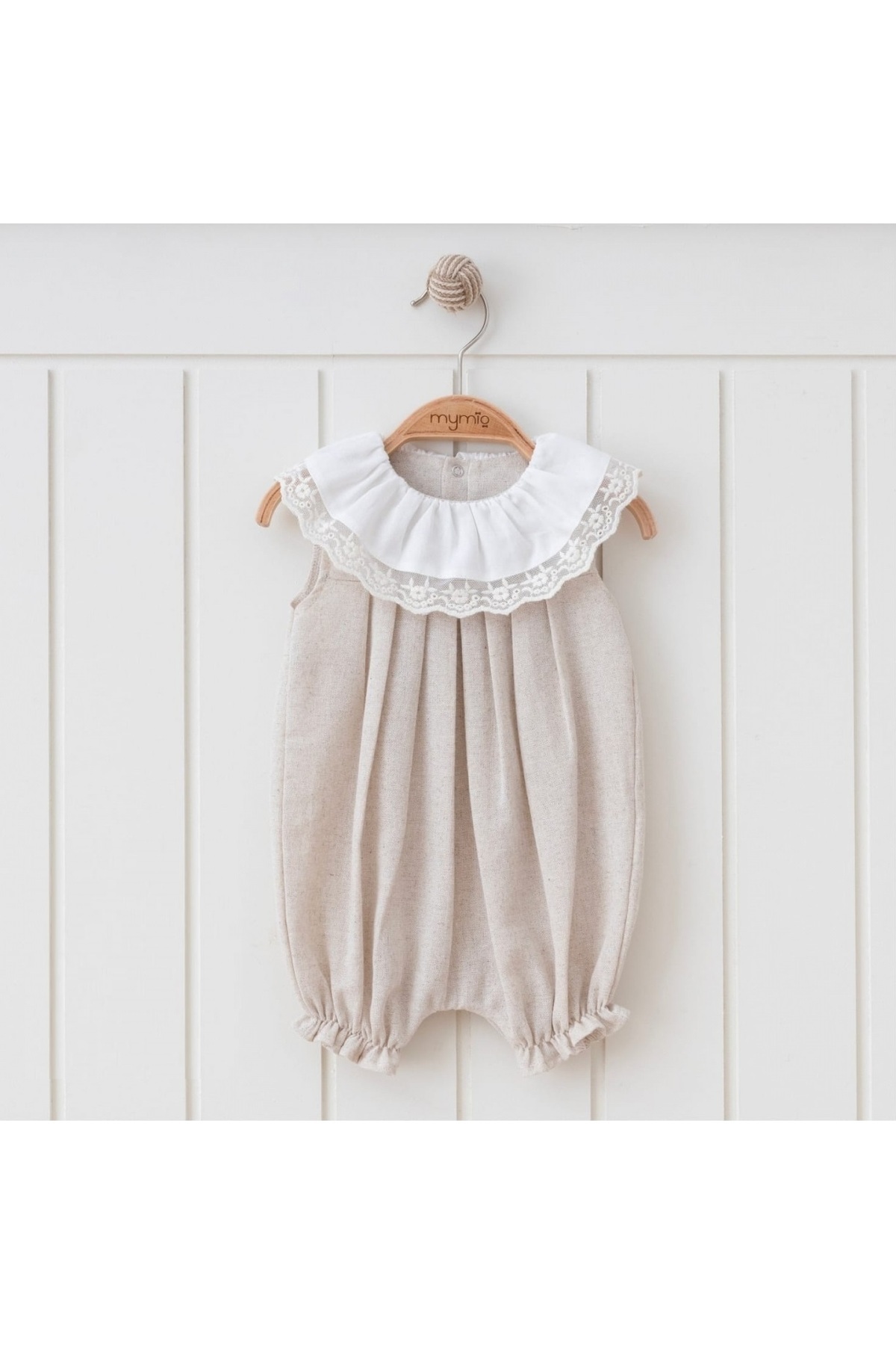 Butik-بذلة بارباتوز بياقة للفتيات من الكتان للأطفال 1
