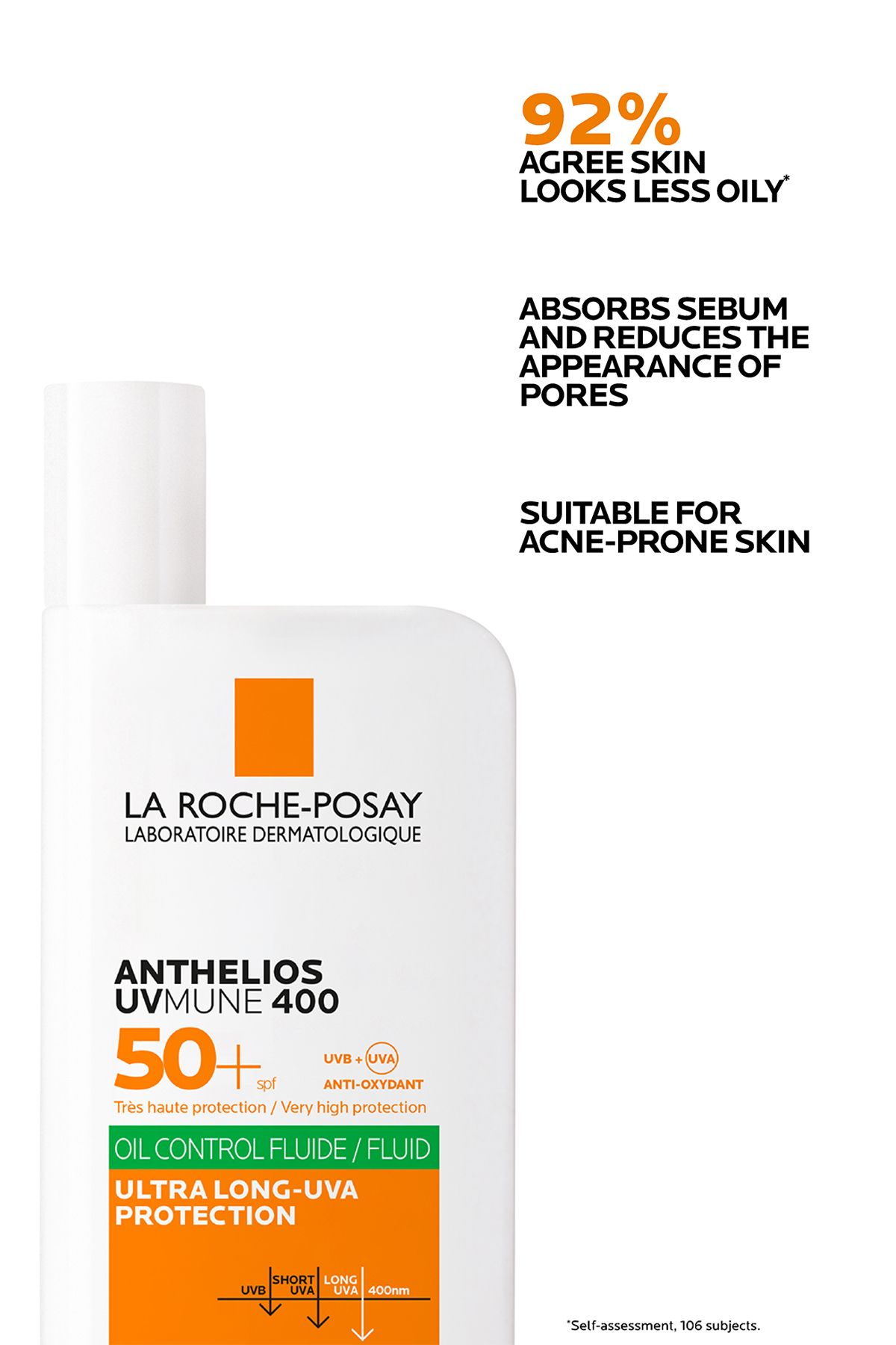 La Roche Posay-أنثيليوس أوفميون 400 سائل للتحكم في الزيوت بعامل حماية من الشمس 50 5