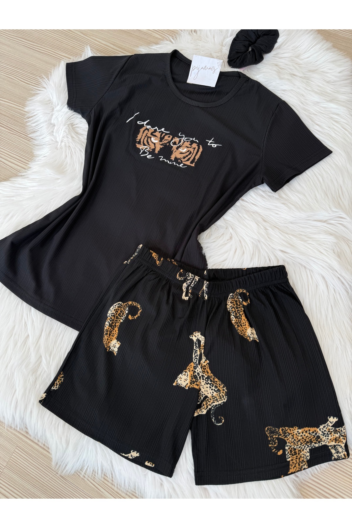 Pijamacs-SET PIJAMA PEGASUS CU PANTOR SORRT CU IMPRIMARE LEOPARD NEGRU 6