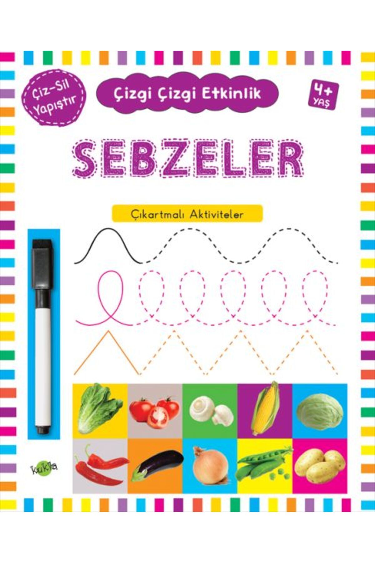 Kukla Yayınları Çizgi Çizgi Etkinlik Sebzeler 4 Yaş