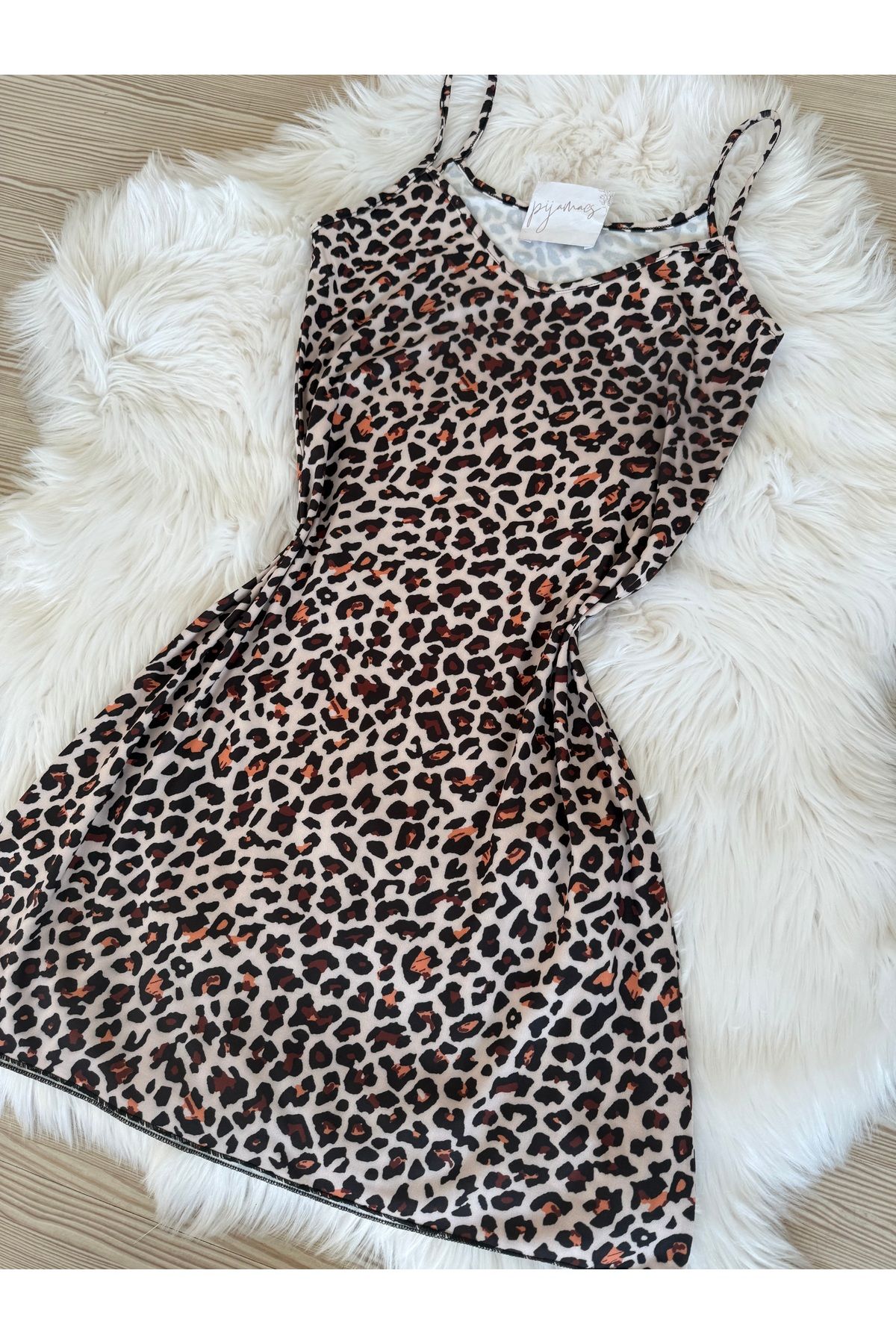 Pijamacs-Rochie de noapte cu model leopard 4