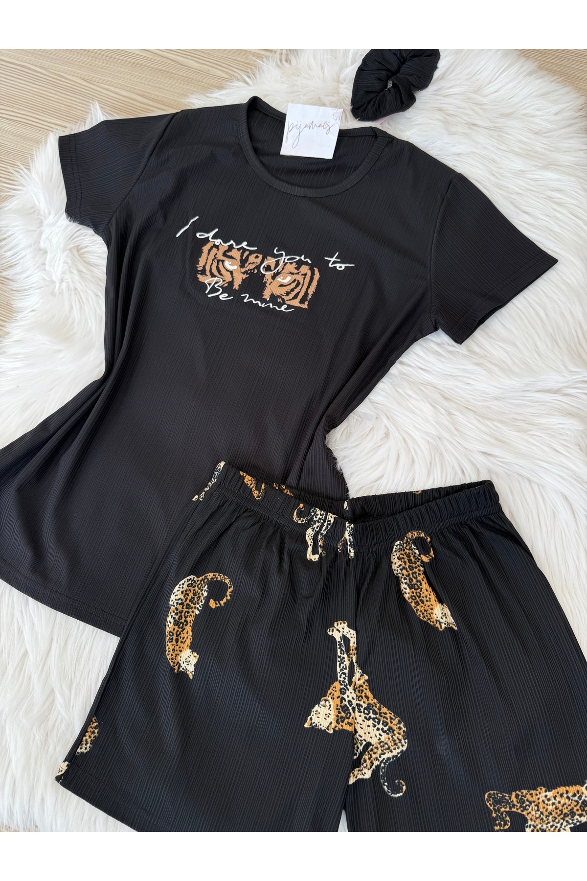 Pijamacs-SET PIJAMA PEGASUS CU PANTOR SORRT CU IMPRIMARE LEOPARD NEGRU 7