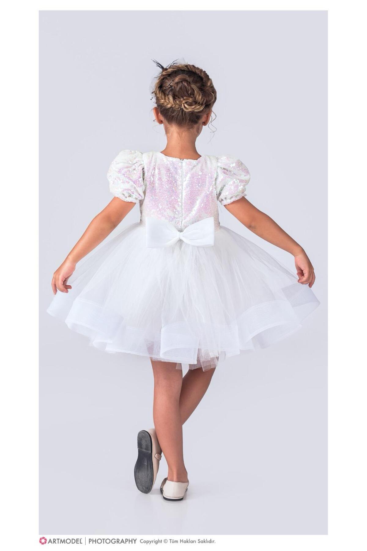 Perinin dolabı-Ballerina Model Sequin Sequin Girl's Dress 2