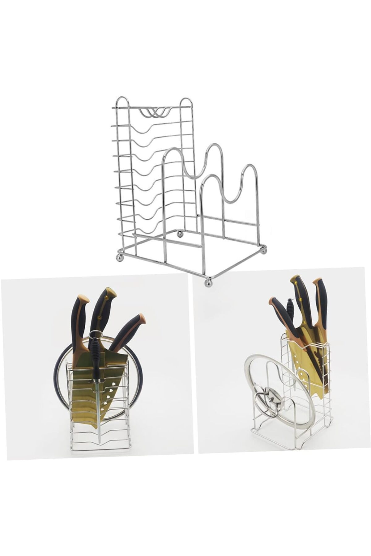 COOYA-Three-in-One Kitchen Drain Rack, High-Quality Stainless Steel, Non-toxic, Suitable for Kitchen 3