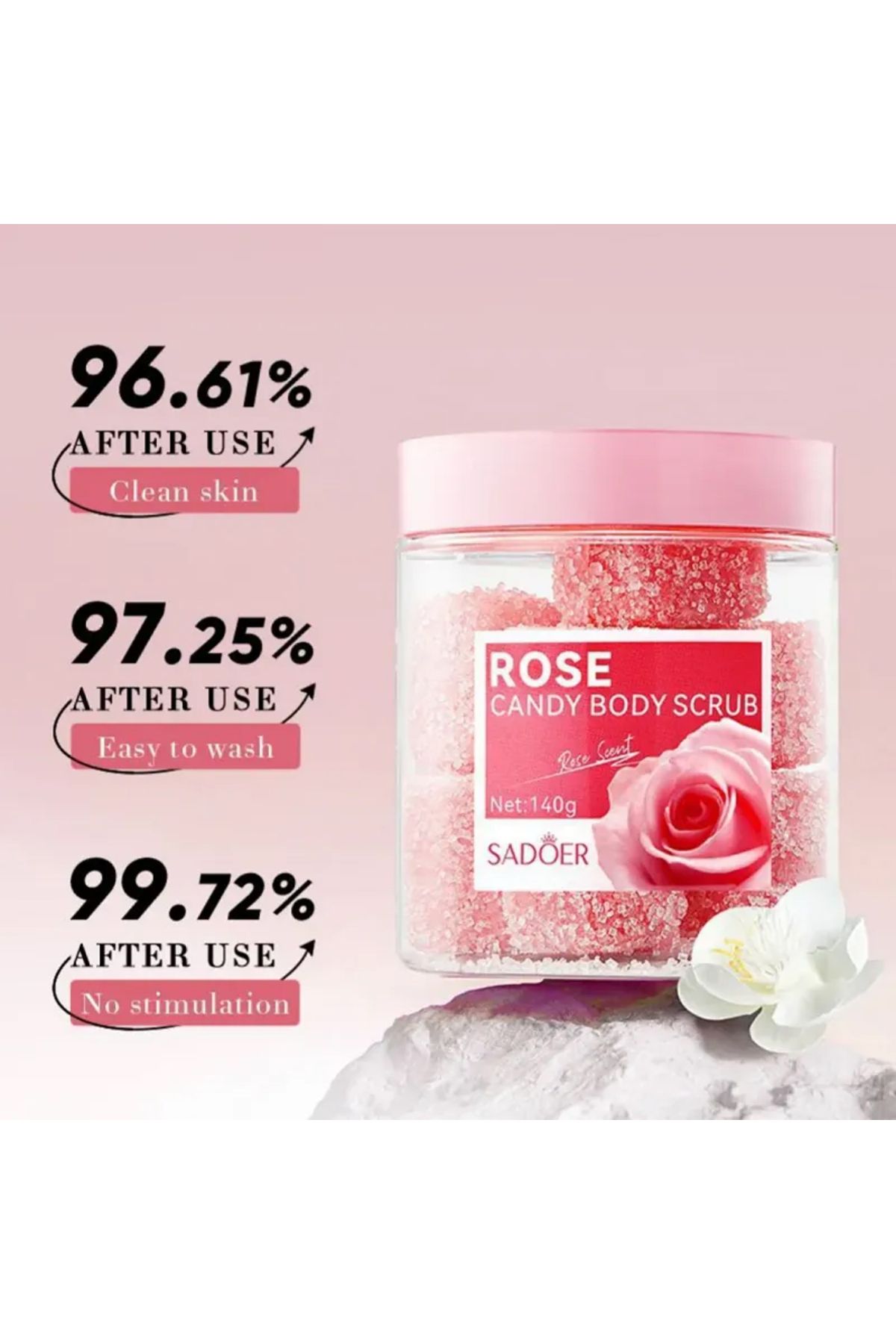 SADOER-Candy Body Scrub With An Exfoliating Texture That Leaves The Skin Soft And Refreshed, 140 Grams 6