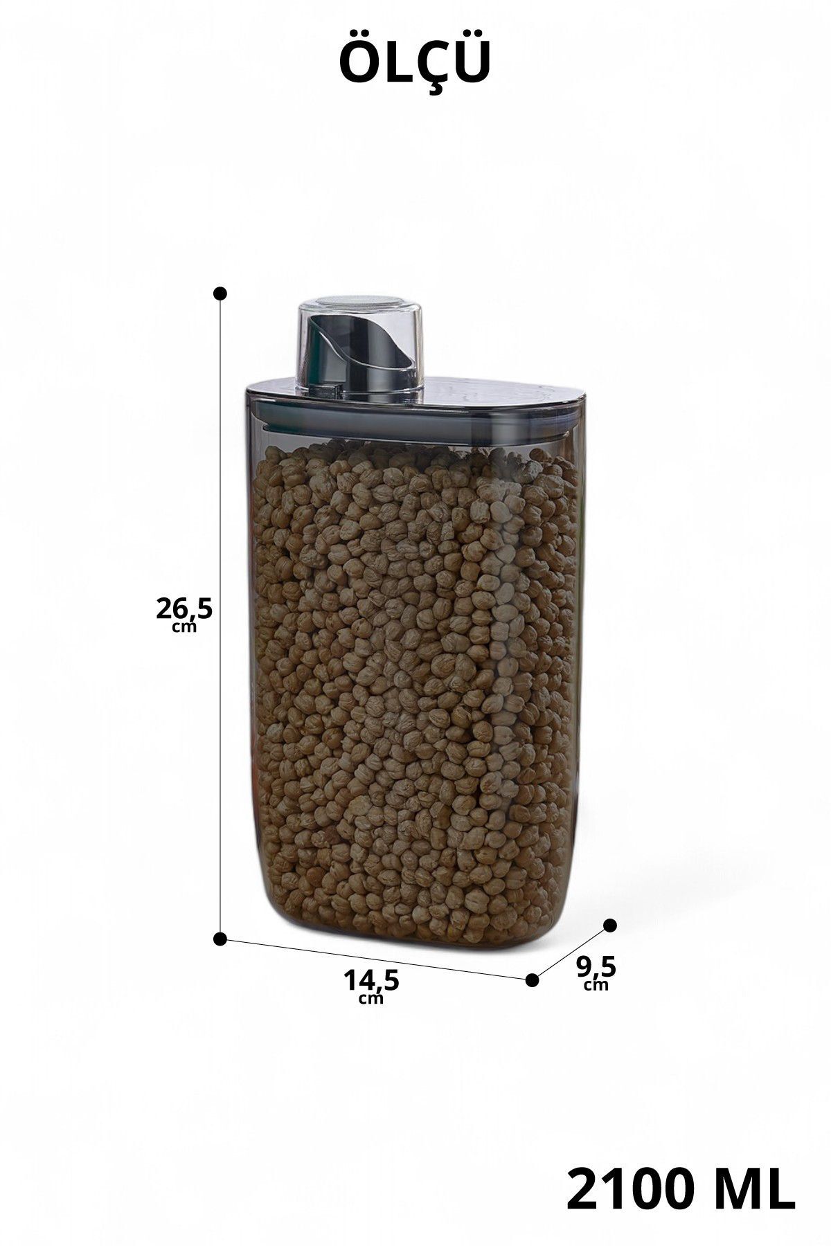 İronika-Set of 6 Measured Storage Food and Pulse Containers with Silicone Lids 2100 ml 5
