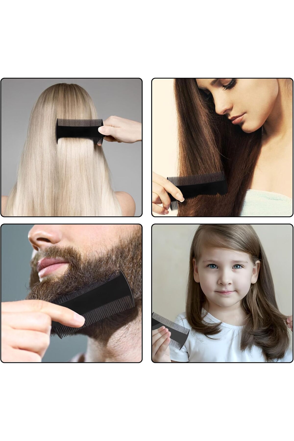 COOYA-5 Pcs Double-Sided Pocket Comb,Compact & Portable,Fine-Toothed,for Men's Hair Beard,Sideburns 3