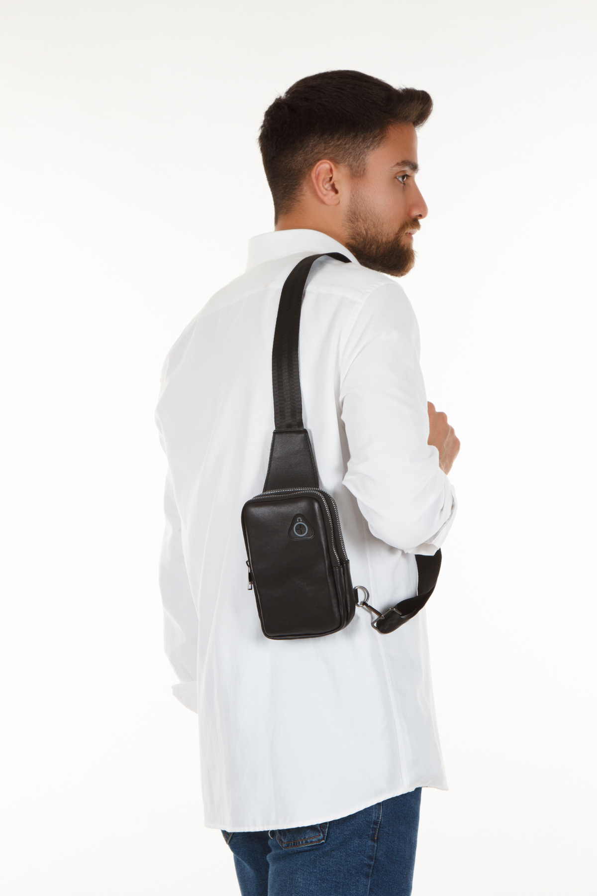 Newish Polo Creff Leather Clup Kulaklık Çıkışlı Omuz Çantası görsel 5