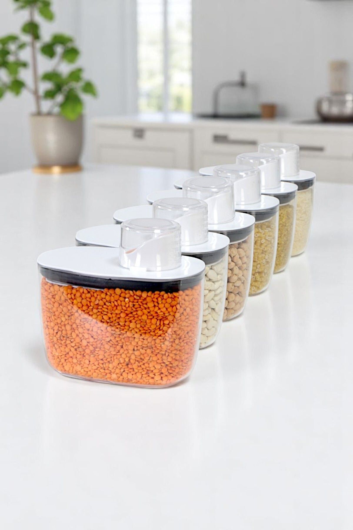 İronika-Set of 6 Measured Storage Food and Pulse Containers with Silicone Lids 900 ml 4