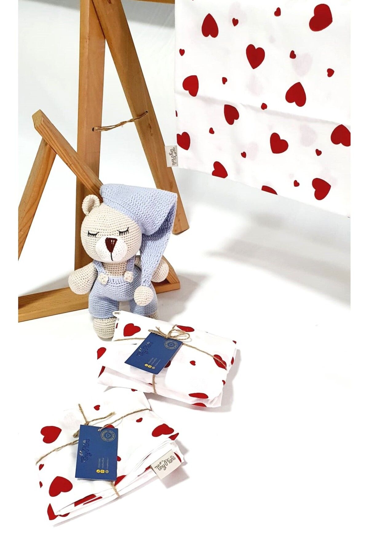 tiny plans-Heart Pattern Elastic Single Sheet Pillowcase Set 2