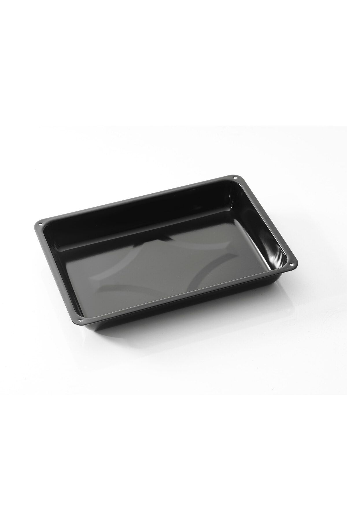 COOK-LAB-Black Glossy Enamel Round and Square Oven Tray Set 26 and 26*37 cm 2 Pieces 3