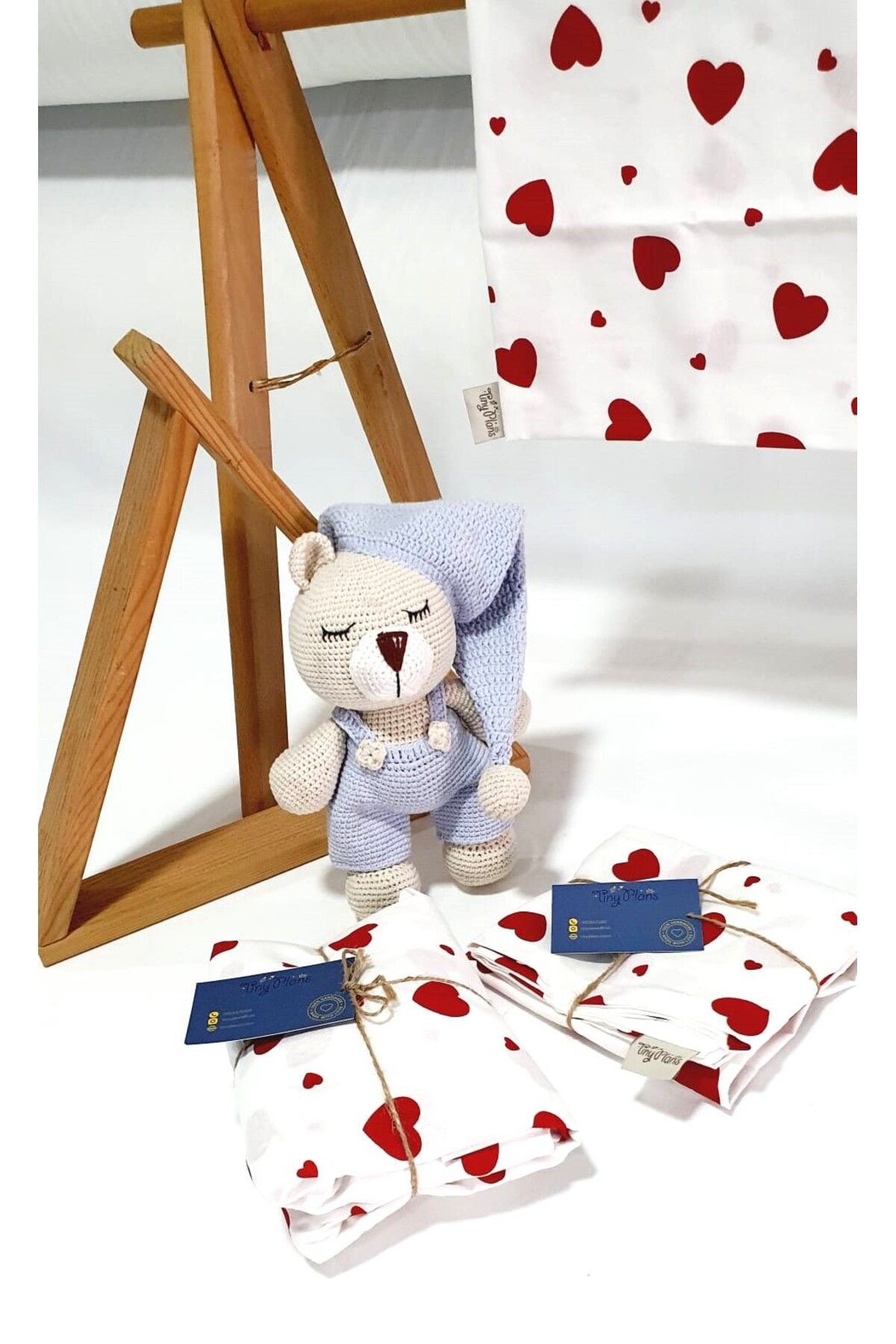 tiny plans-Heart Pattern Elastic Single Sheet Pillowcase Set 7