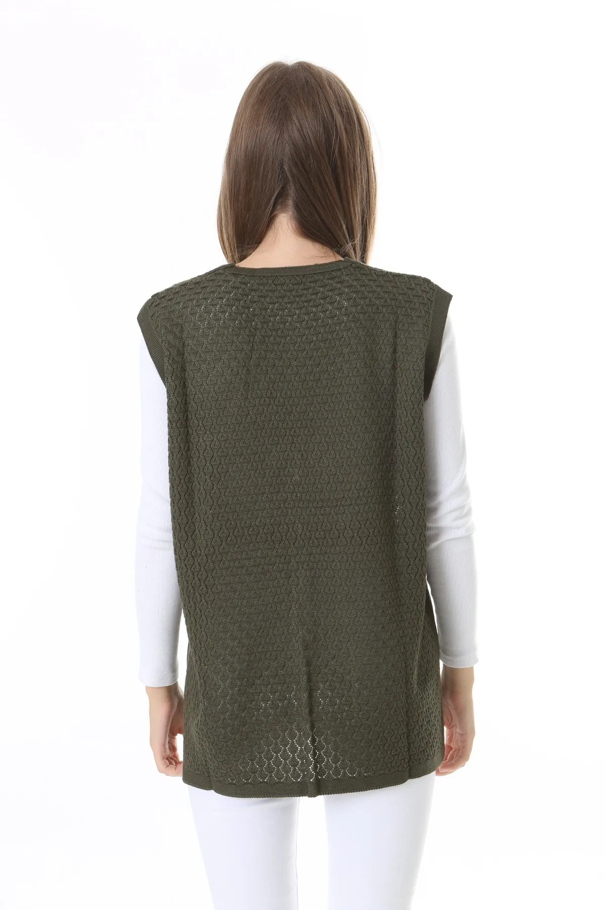 nacar çarşı-Women's Seasonal Knitwear Perforated Mercerized Vest - Mother's Vest - Stylish and Comfortable Fit 2