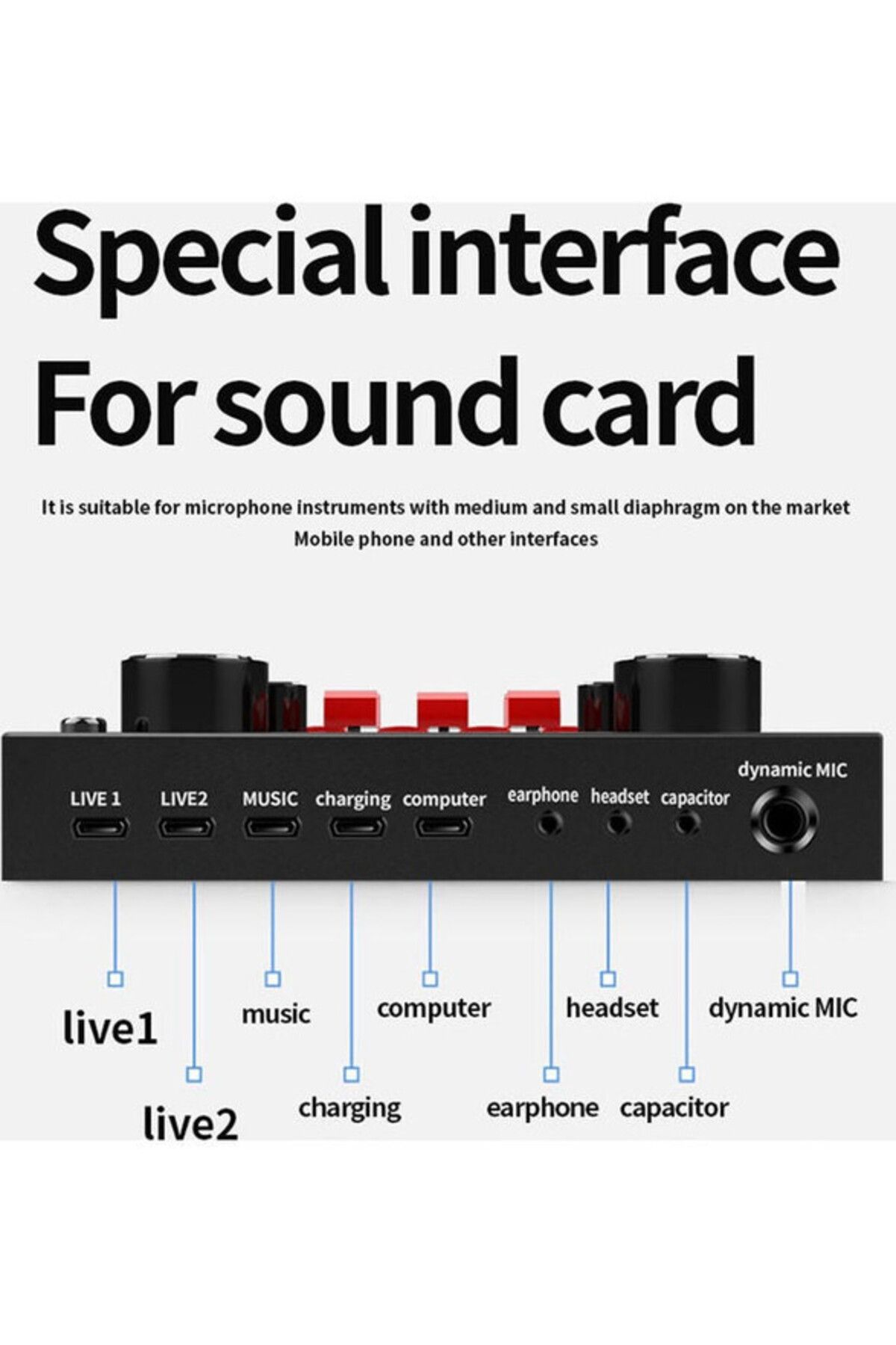 COOYA-Professional Condenser Microphone with V8S Live Sound Card & Studio Recording Broadcasting Set 3