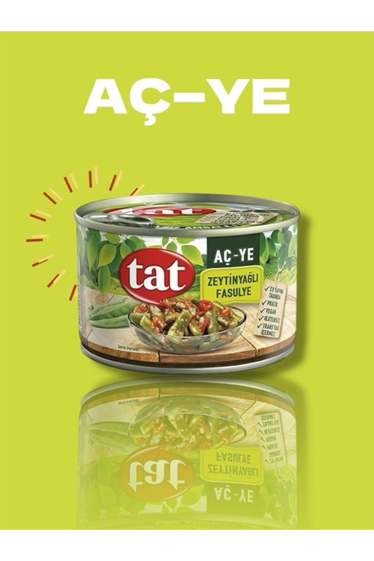 Tat Konserve Zeytinyağlı Fasulye 380G (Hazır Yemek)