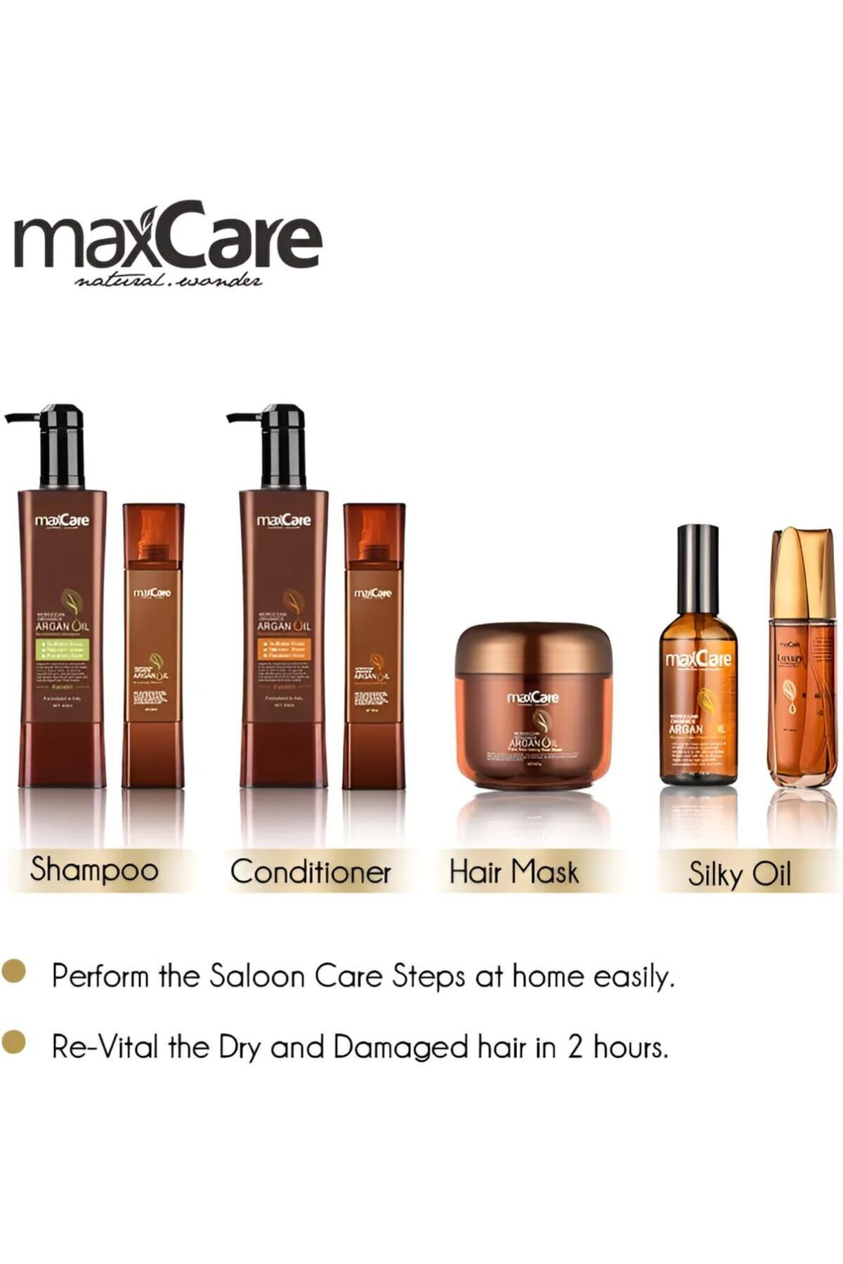 Maxcare-Revitalizing Shampoo And Conditioner With Argan Oil, Sulfate Free, Silicon Free 800ml Each 5