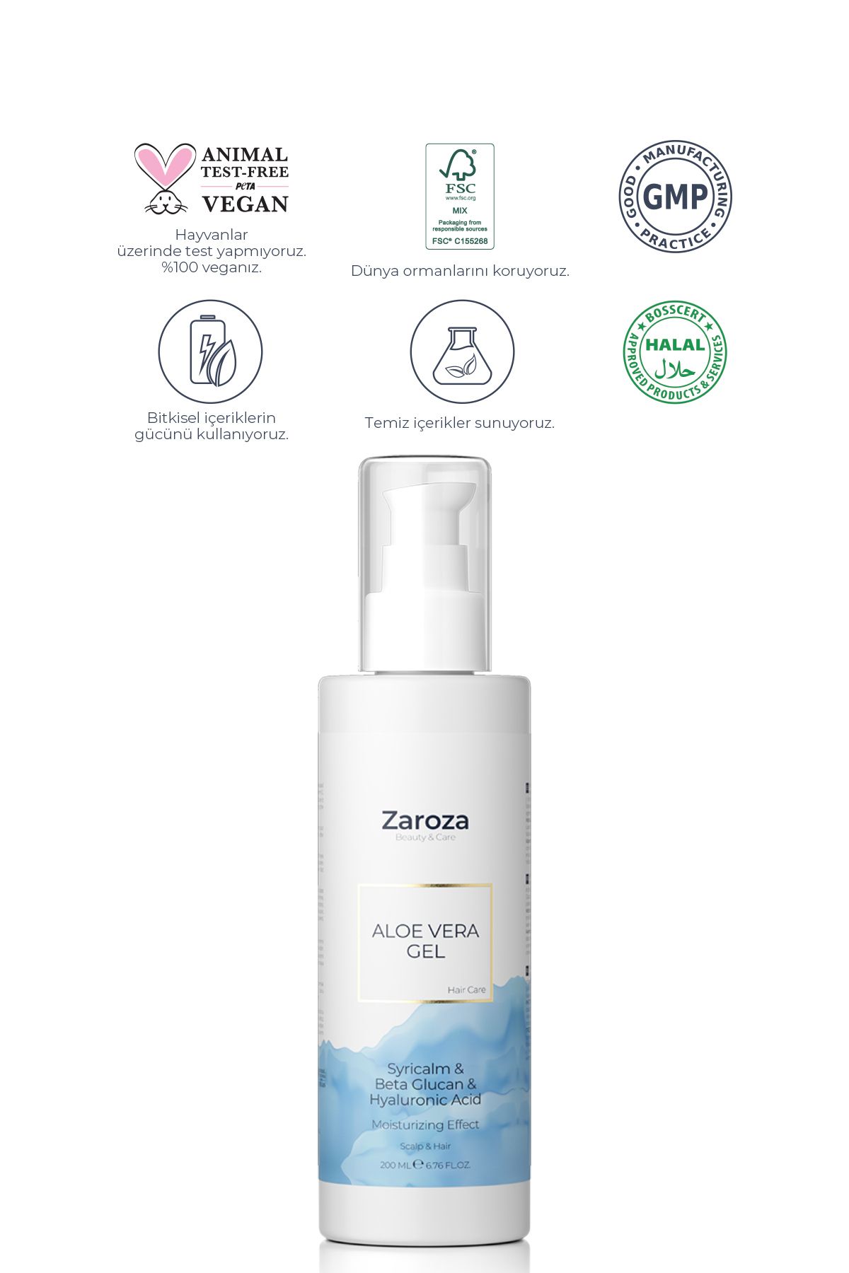 ZAROZA-Scalp Moisturizing Aloe Vera Gel |   Special for Sensitive Scalp - 200 ml 2