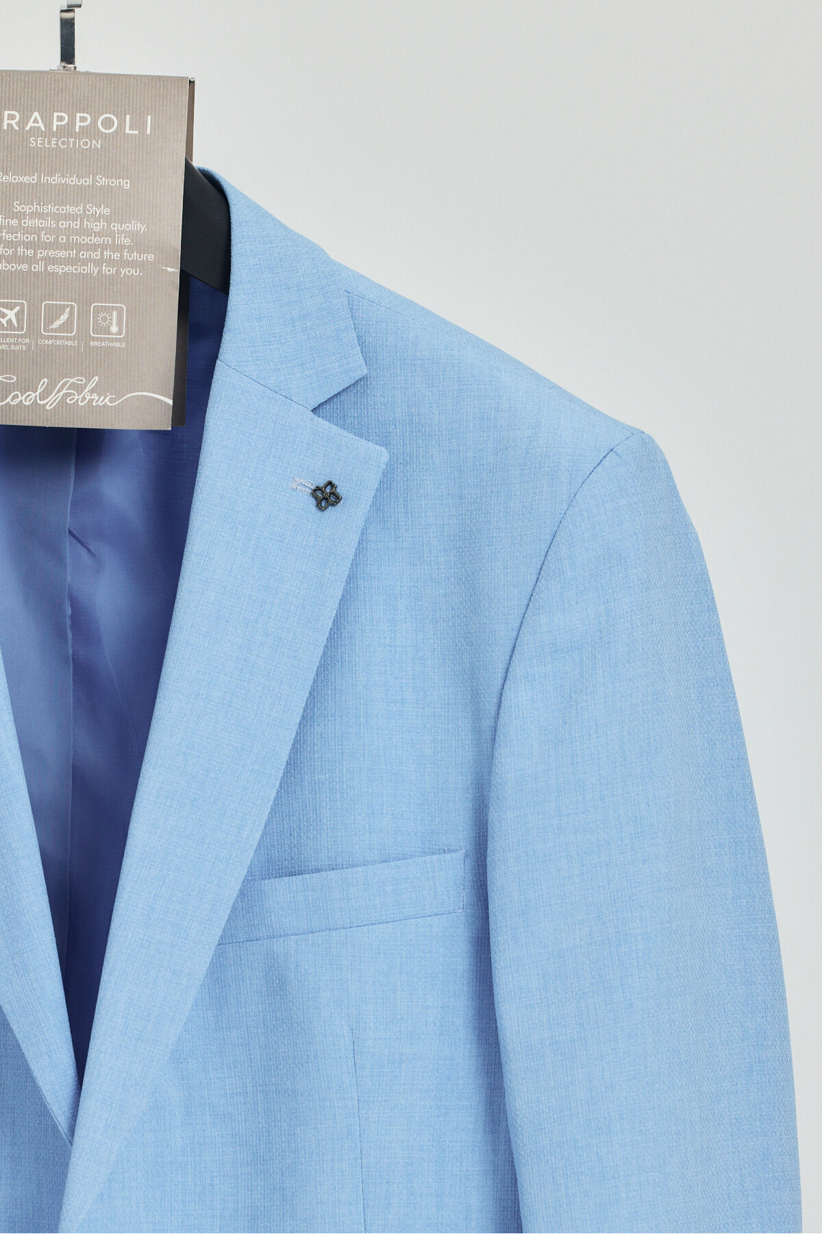 Frappoli  Arunte Erkek Buz Mavi Mono Yaka Slim Fit Blazer (Büyük Beden - Battal) - Görsel 2