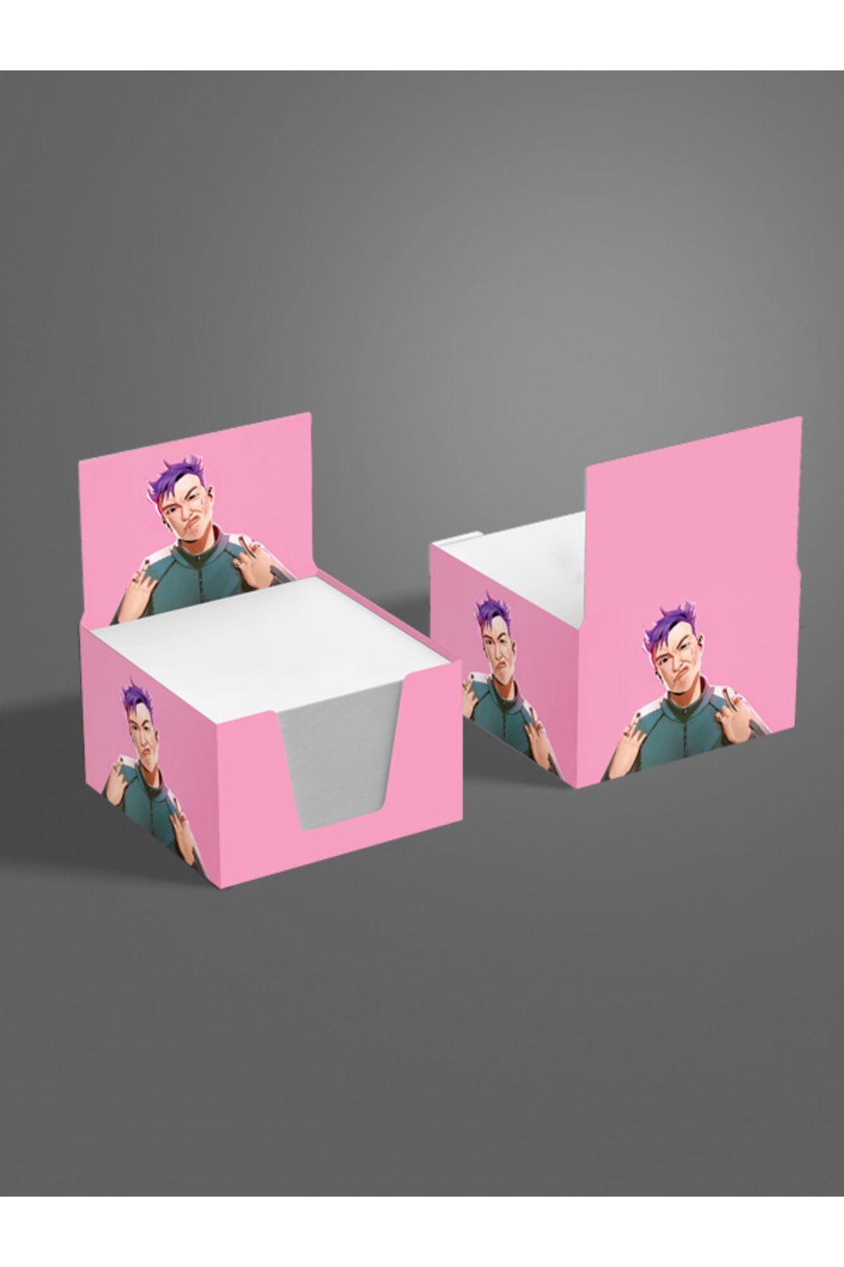 AYKUT OFSET-4Pcs,Squid Game Designed Cube Memo Pad,Boxed Block Note,Note Paper,Note Holder,Cube Note Paper 500, 8X8 1