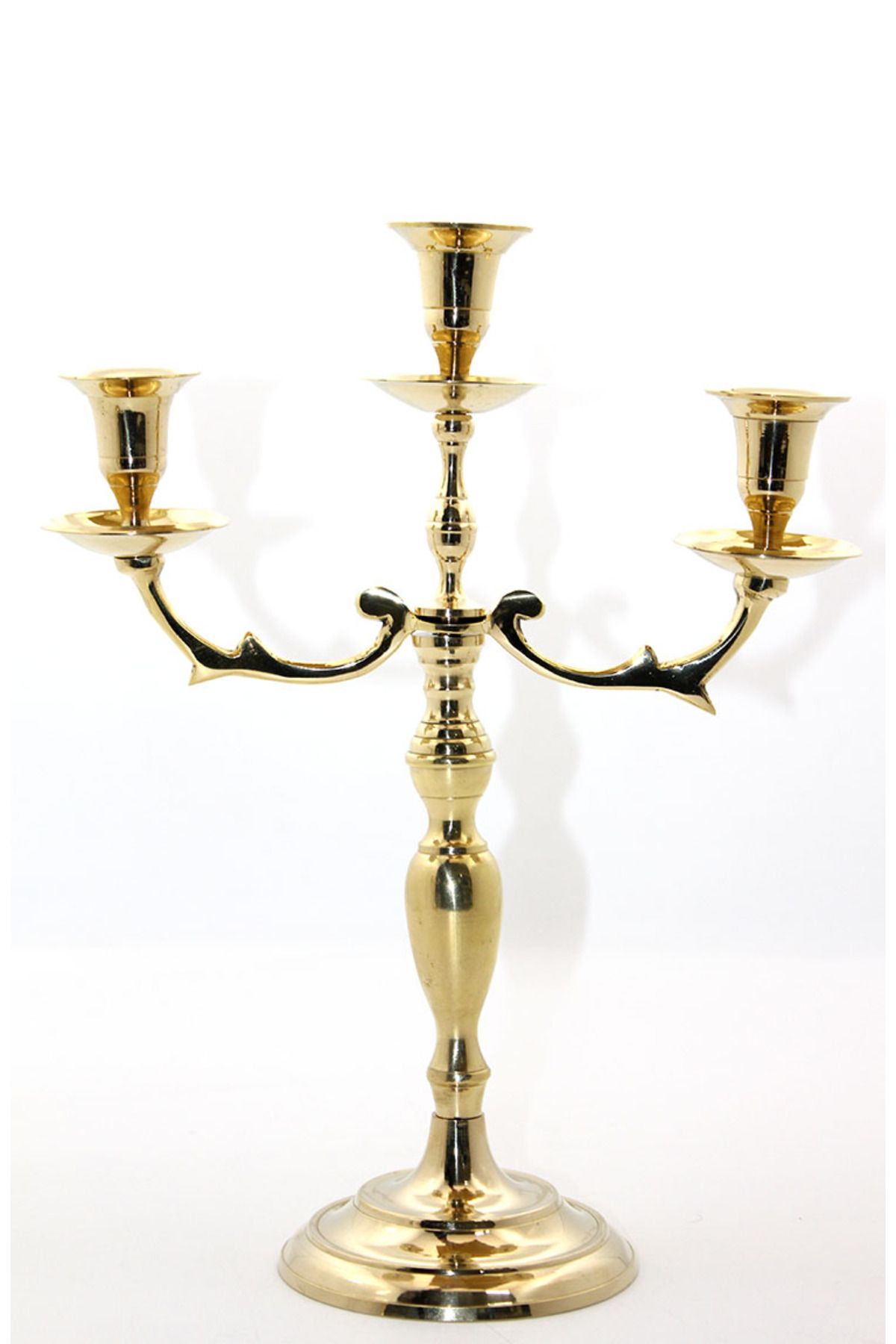 Allproduct Pirinç 3'lü Şamdan Model 2