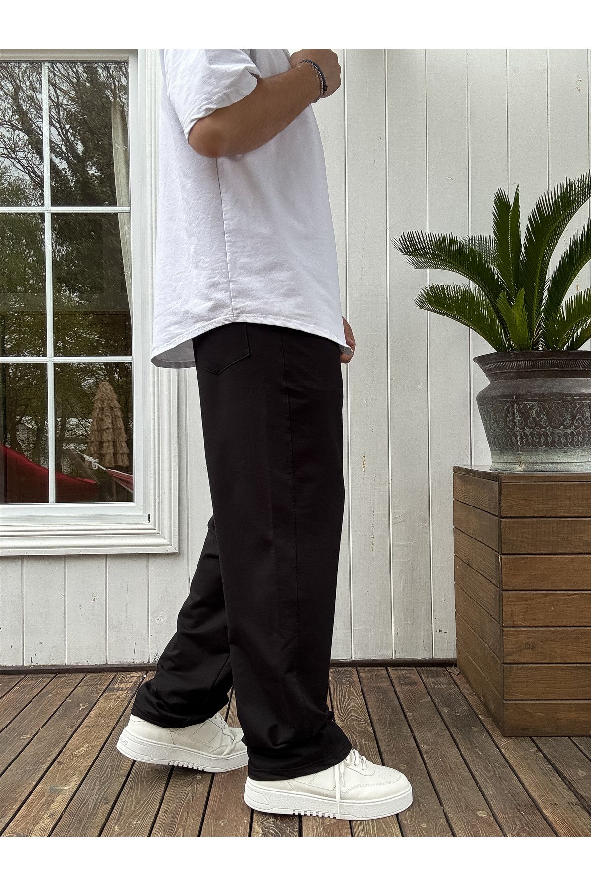 BYBASICMAN-Black Basic Baggy Tracksuit Jj-711 5