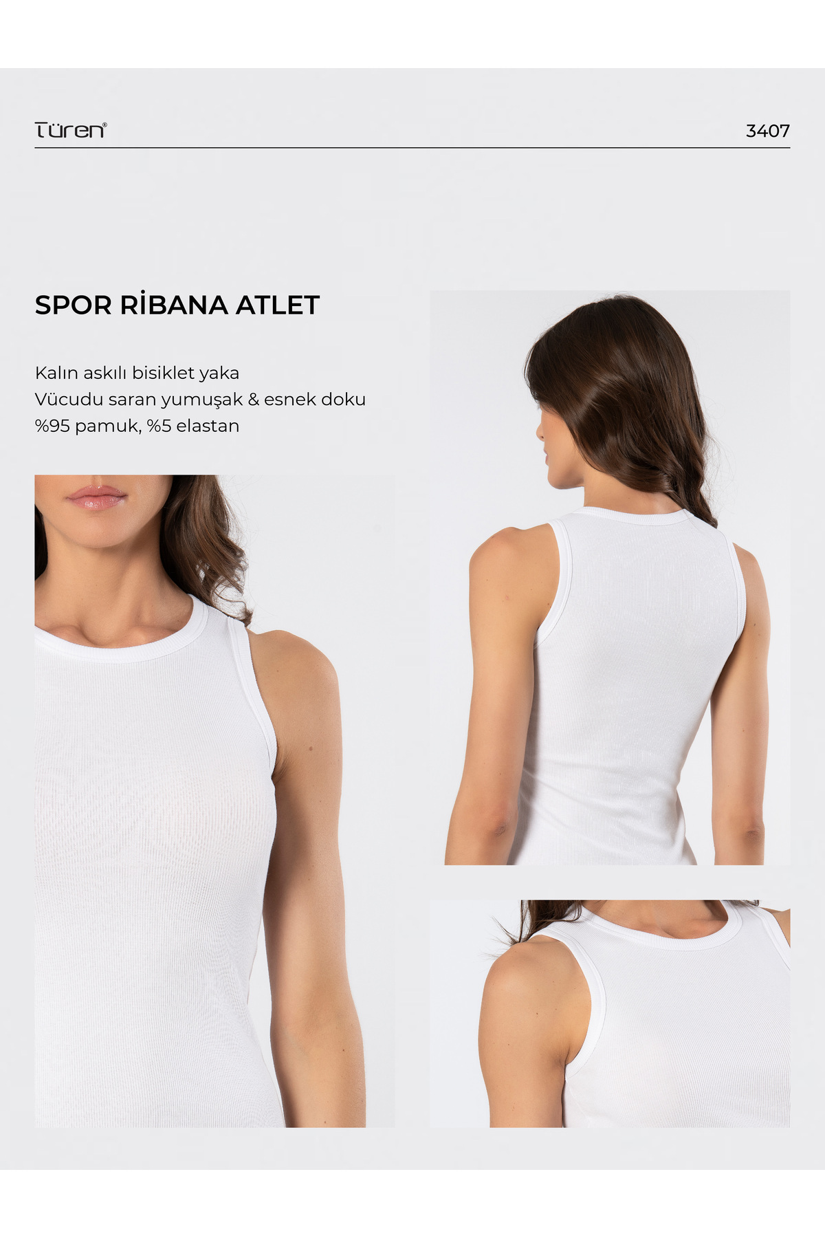 TÜREN-3407 Women's Sleeveless Ribbed Tank Top 5