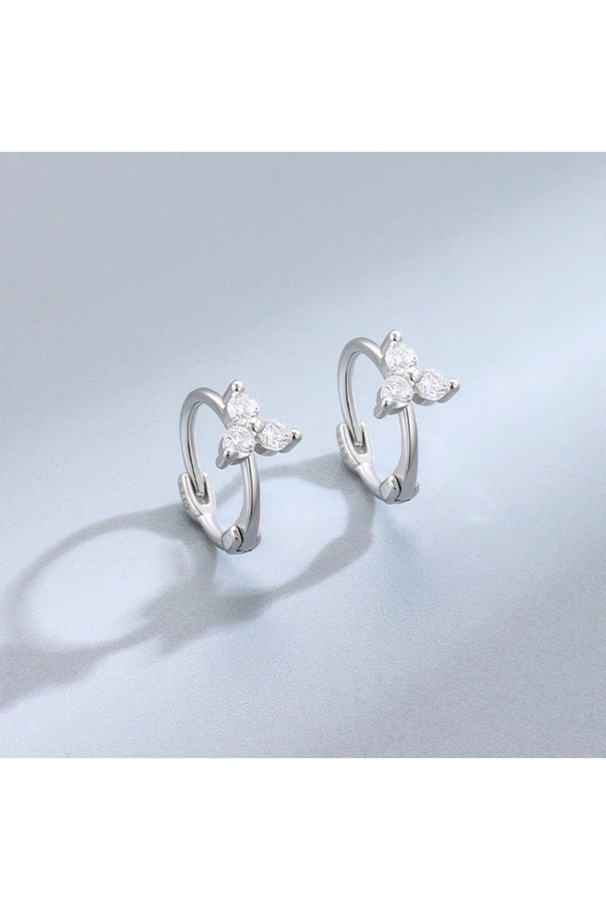 delis-925 Silver Earrings, Jw943, Flower Pattern, Rhodium Plated 2