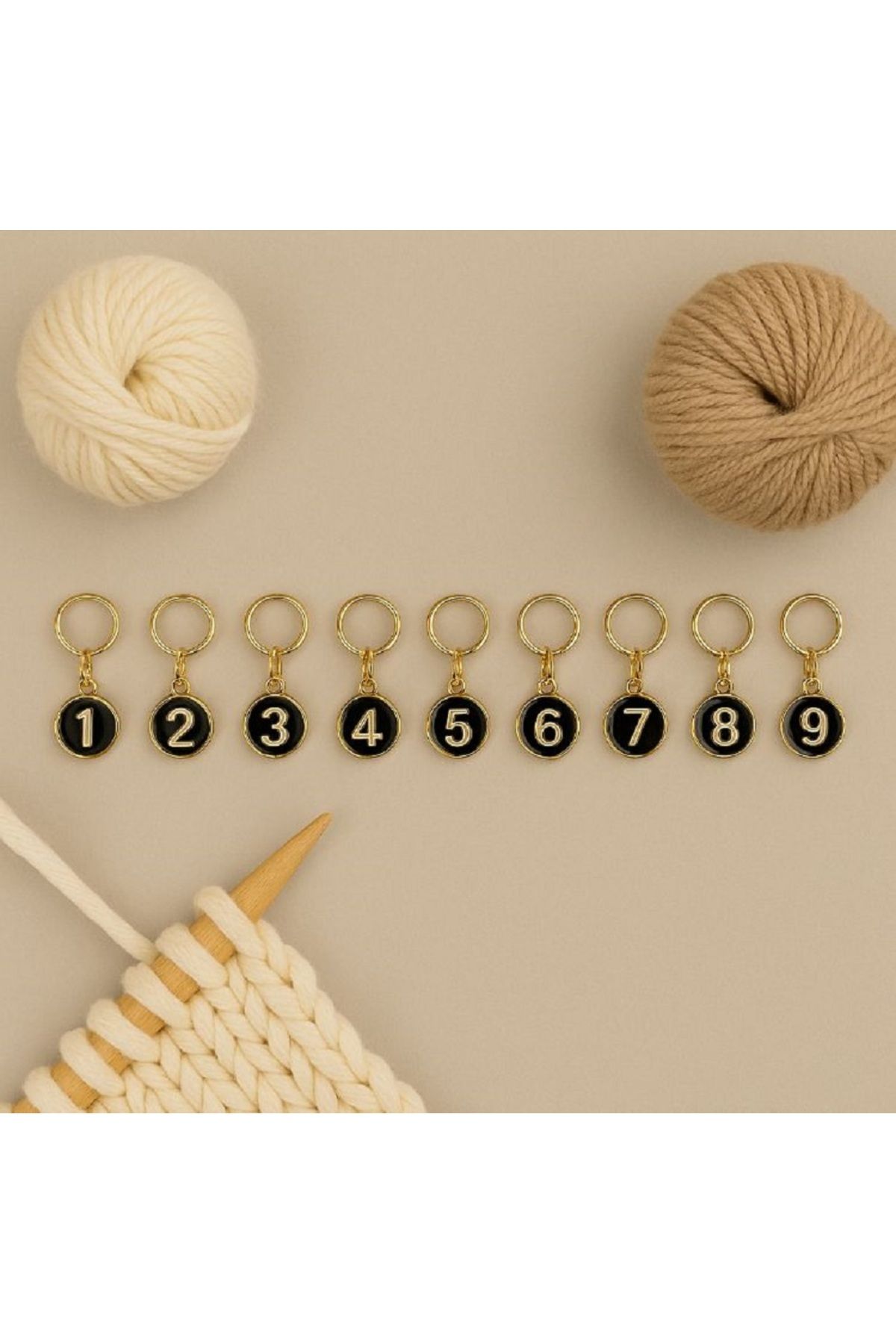BALIM ÖRGÜ EVİ-1-9 Enamel Finish Black Stitch Marker - Purchase Enamel Finish 3