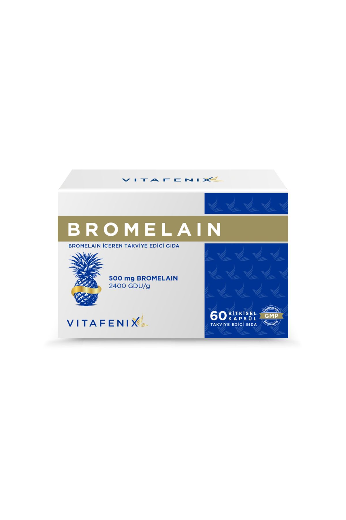 Vitafenix Bromelain 2400 GDU/g 500 mg İçeren 60 Bitkisel Kapsül Takviye