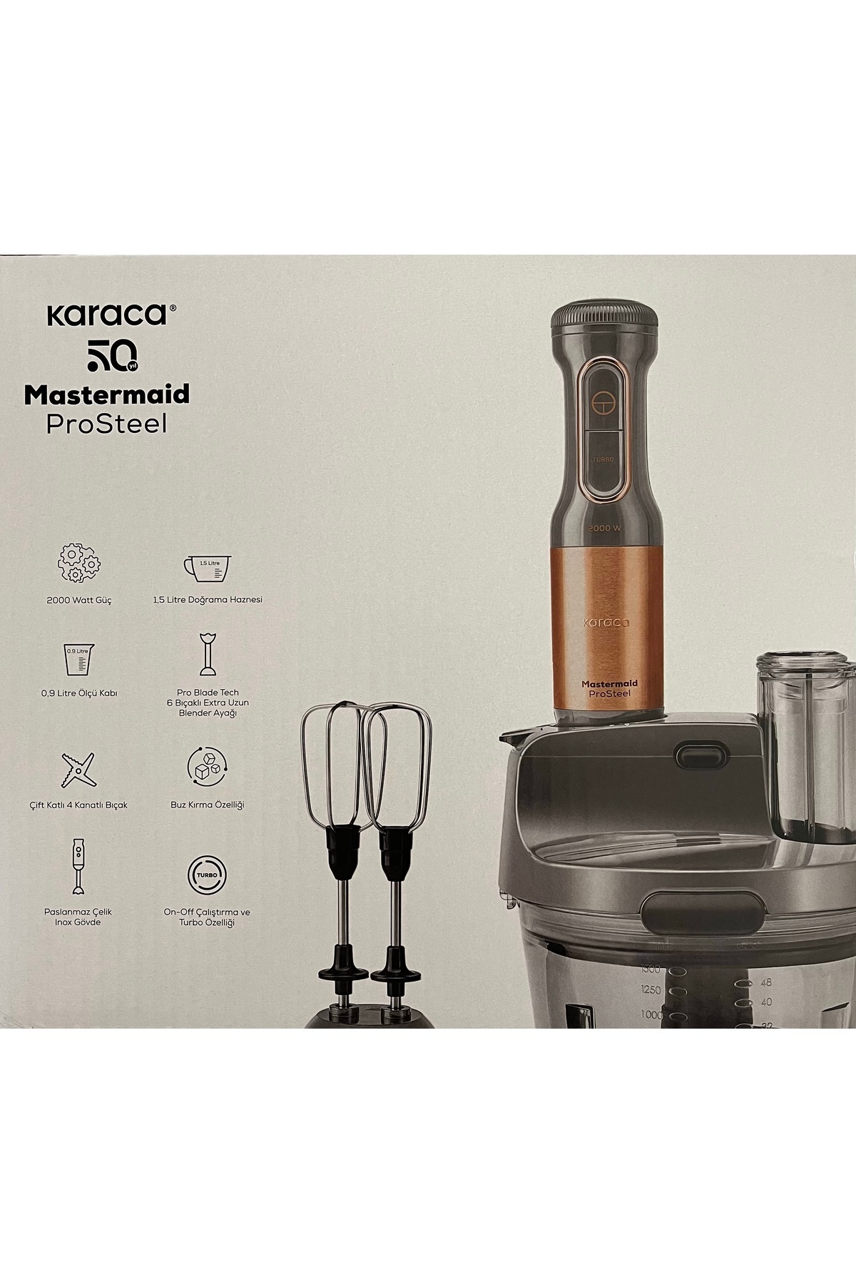 Karaca-2000W Chopper with Handle - Food Processor with 1.5LT Bowl 7
