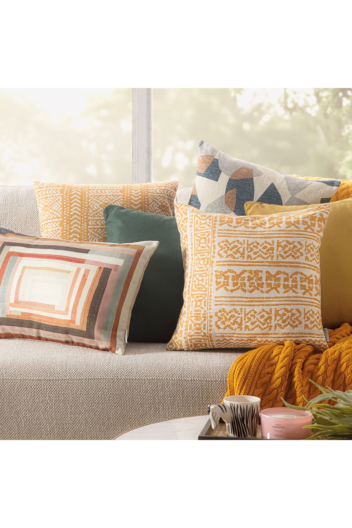 Mudo Home-Ace Frame Throw Pillow Tile - 35X55 Large 3