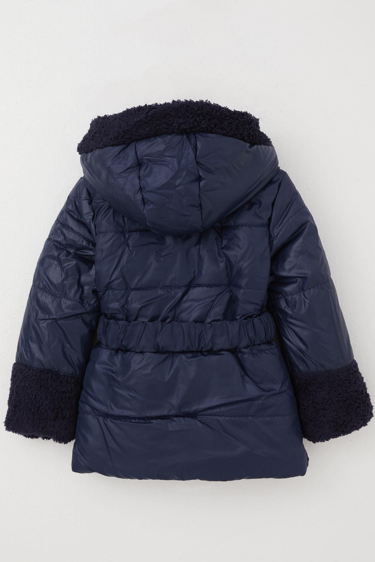 esso mandolin Kız Çocuk Mont Kemerli Armalı Peluşlu 2-6 Yaş, Lacivert fotoğrafı 3 (önizleme)