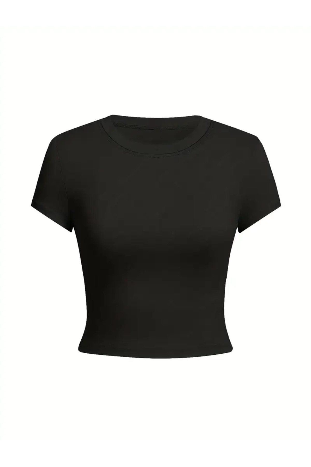 LG LAGULER  Düz Renk, Bisiklet Yaka Kadın Dar Kesim Kısa Kollu Body Likrali Tişörtler - Görsel 3