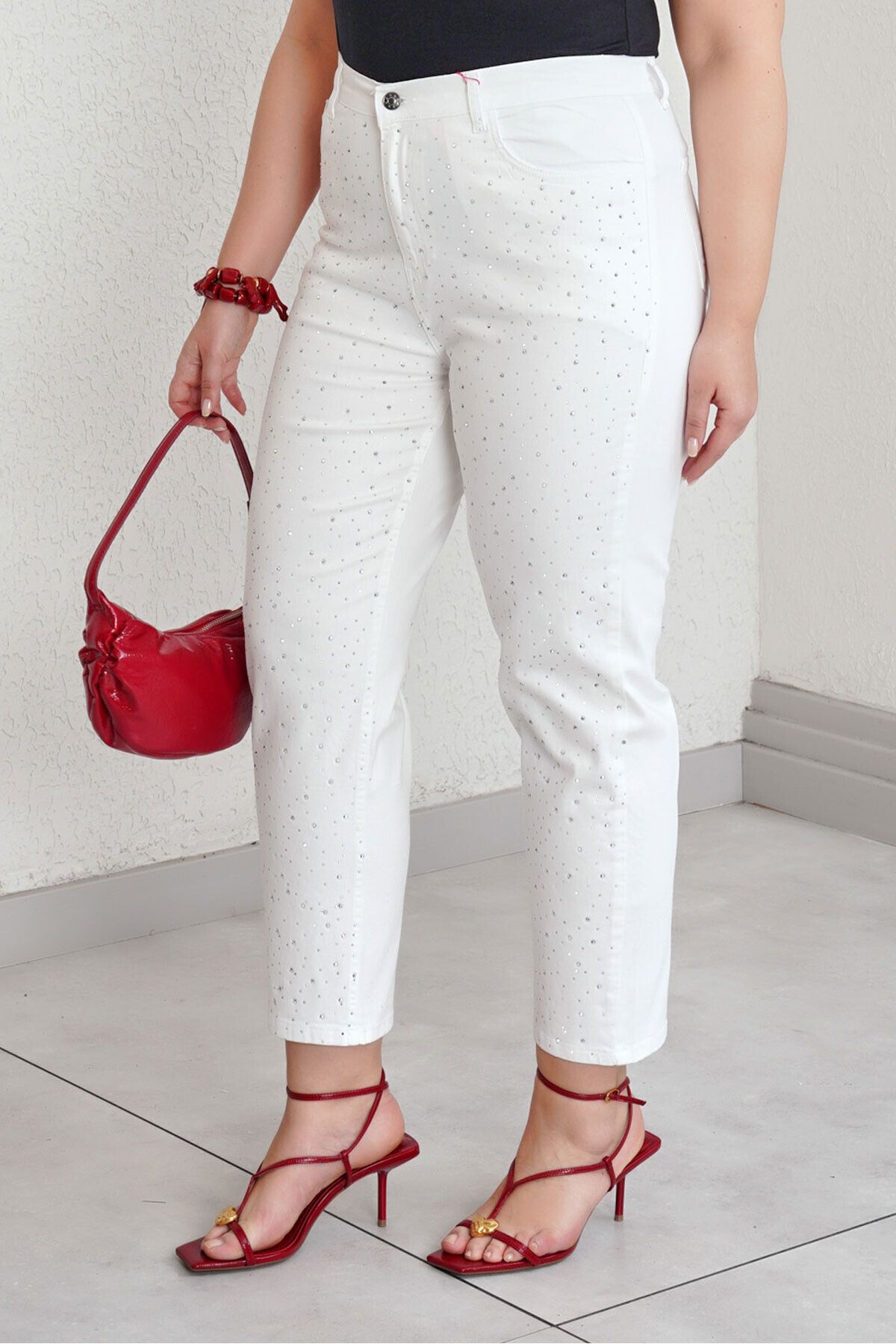 Büyük Moda-54649 Mom Jean cu piatră 3