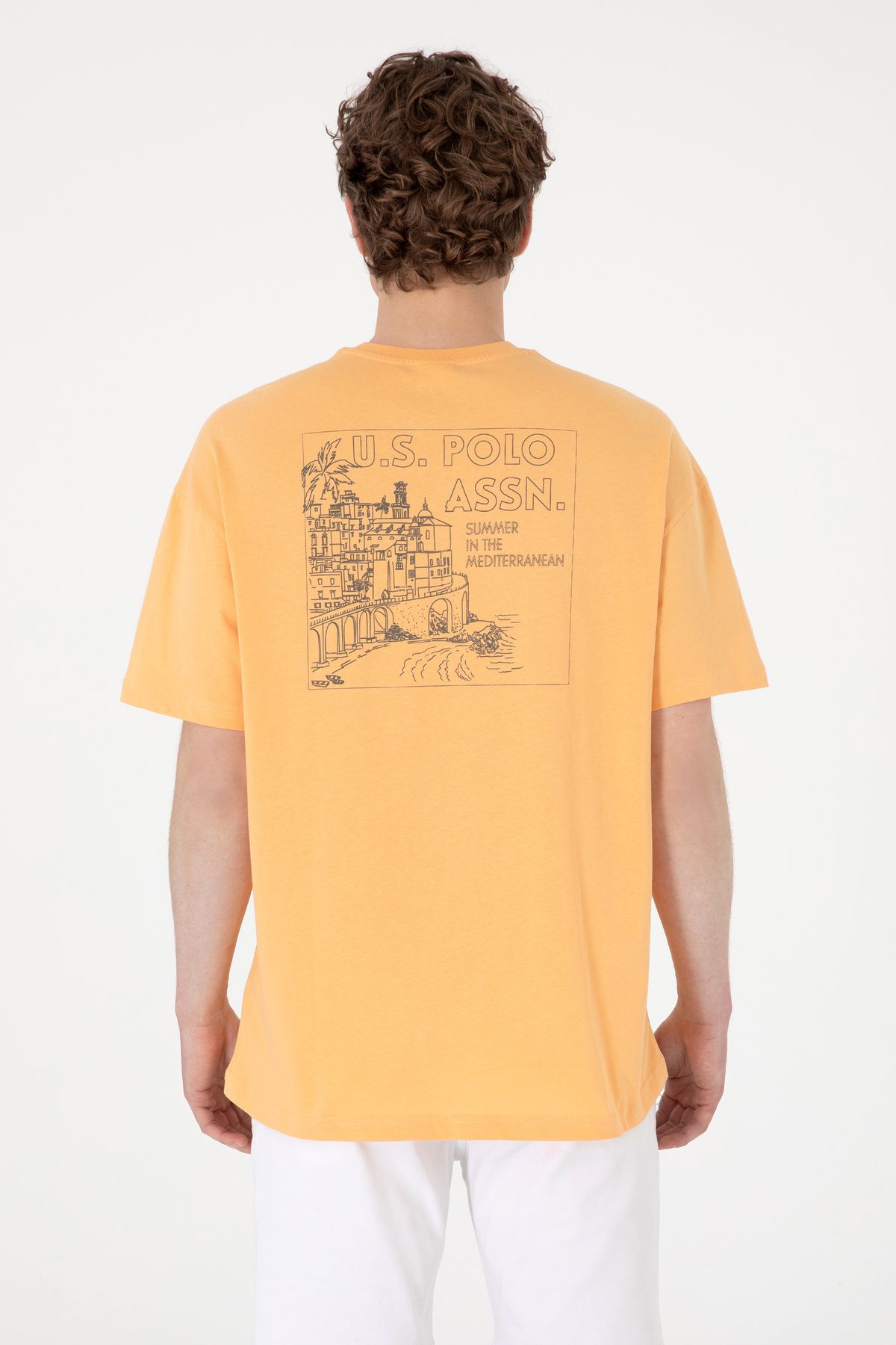 U.S. Polo Assn.-Men's Oversize Fit Crew Neck Orange T-Shirt 50299543 -Vr202 6